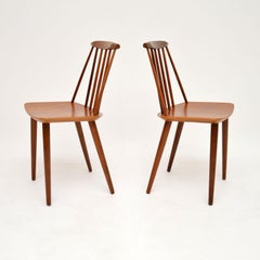 1960's Set of 4 Danish Teak Dining J77 Chairs by Folke Palsson