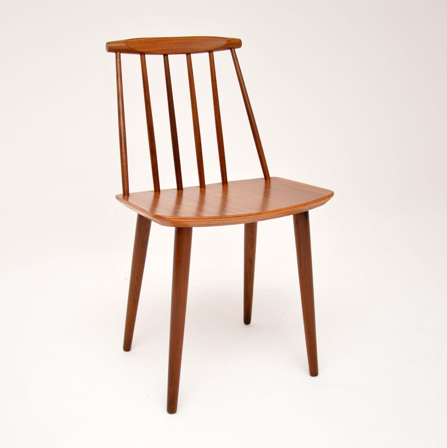 1960's Set of 4 Danish Teak Dining J77 Chairs by Folke Palsson 2