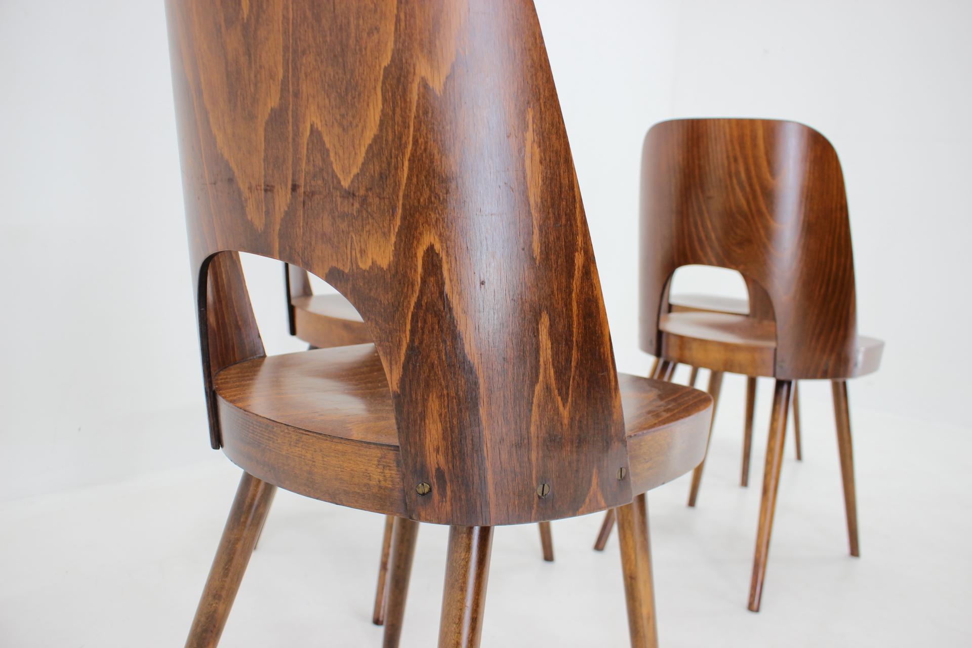 1960s Set of 4 Dining Chairs by Oswald Haerdtl, Czechoslovakia For Sale 1