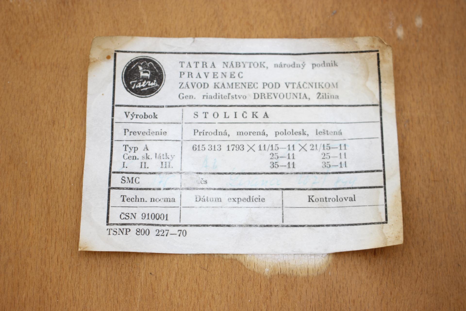 1960 - Ensemble de 4 chaises de salle à manger par Tatra, Tchécoslovaquie en vente 3