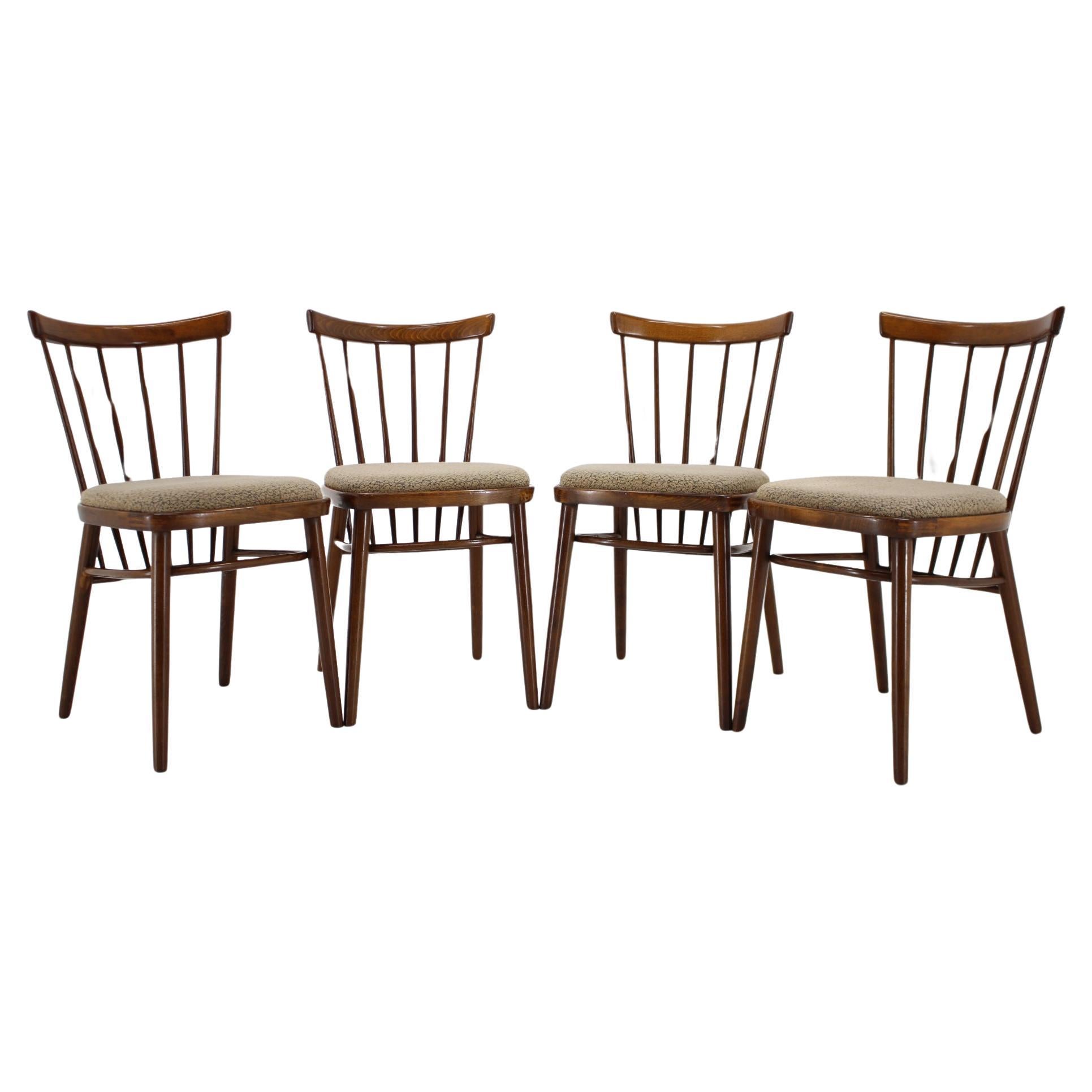 1960 - Ensemble de 4 chaises de salle à manger par Tatra, Tchécoslovaquie