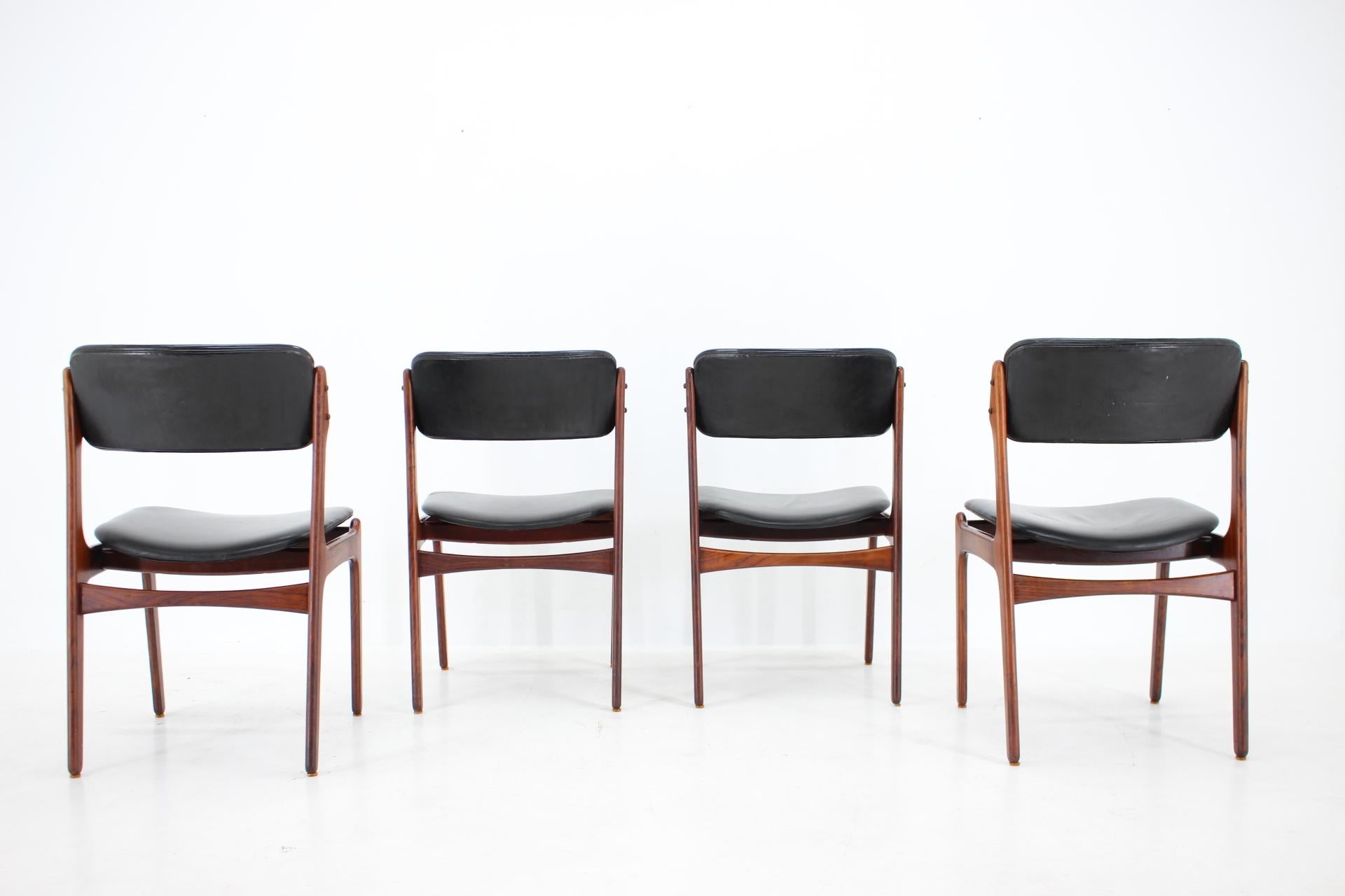 Danish 1960s Set of 4 Erik Buch Palisander Dining Chairs, Denmark