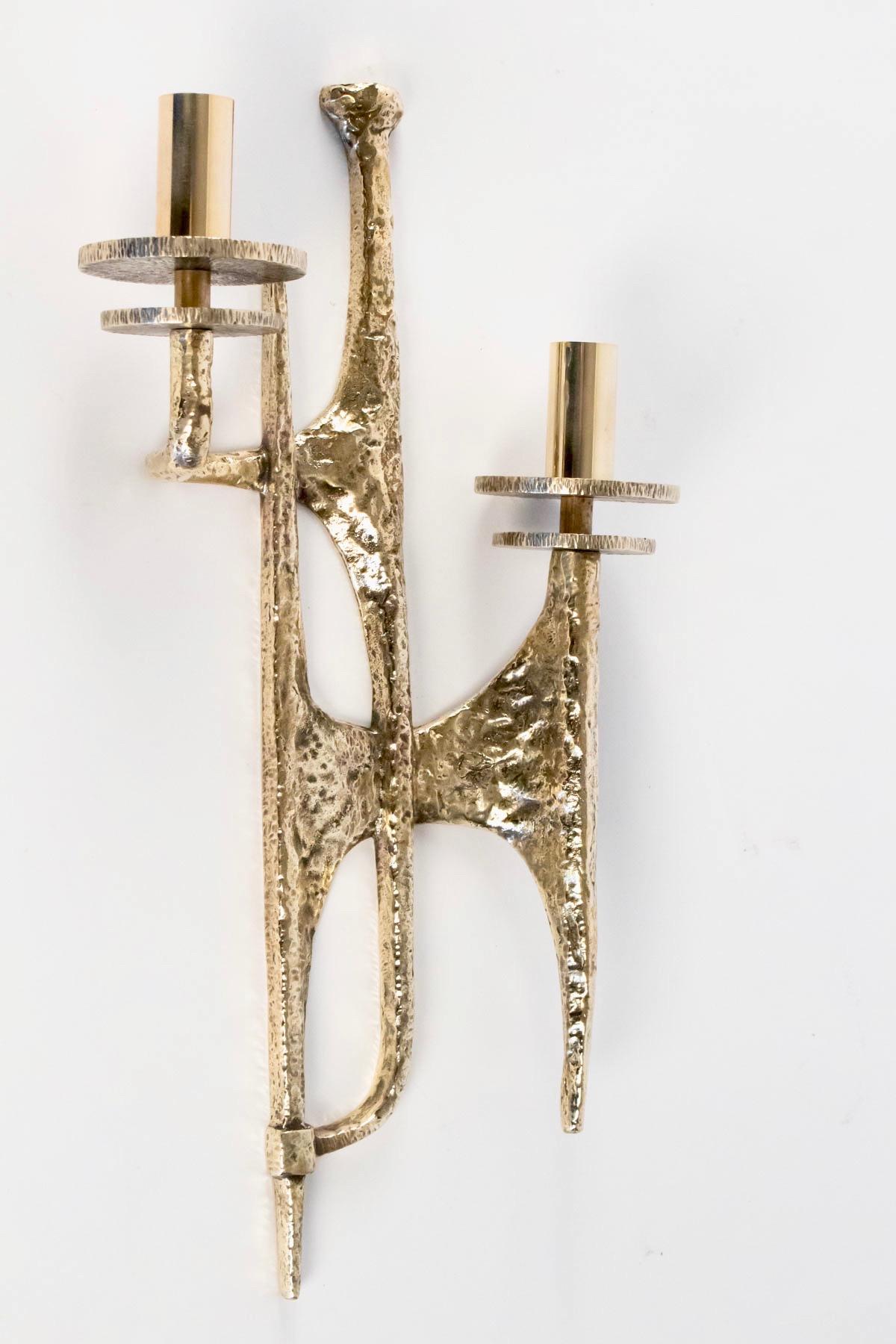 1960s Set of 4 Gilded Bronze Sconces Attributed to Felix Agostini In Good Condition In Saint-Ouen, FR