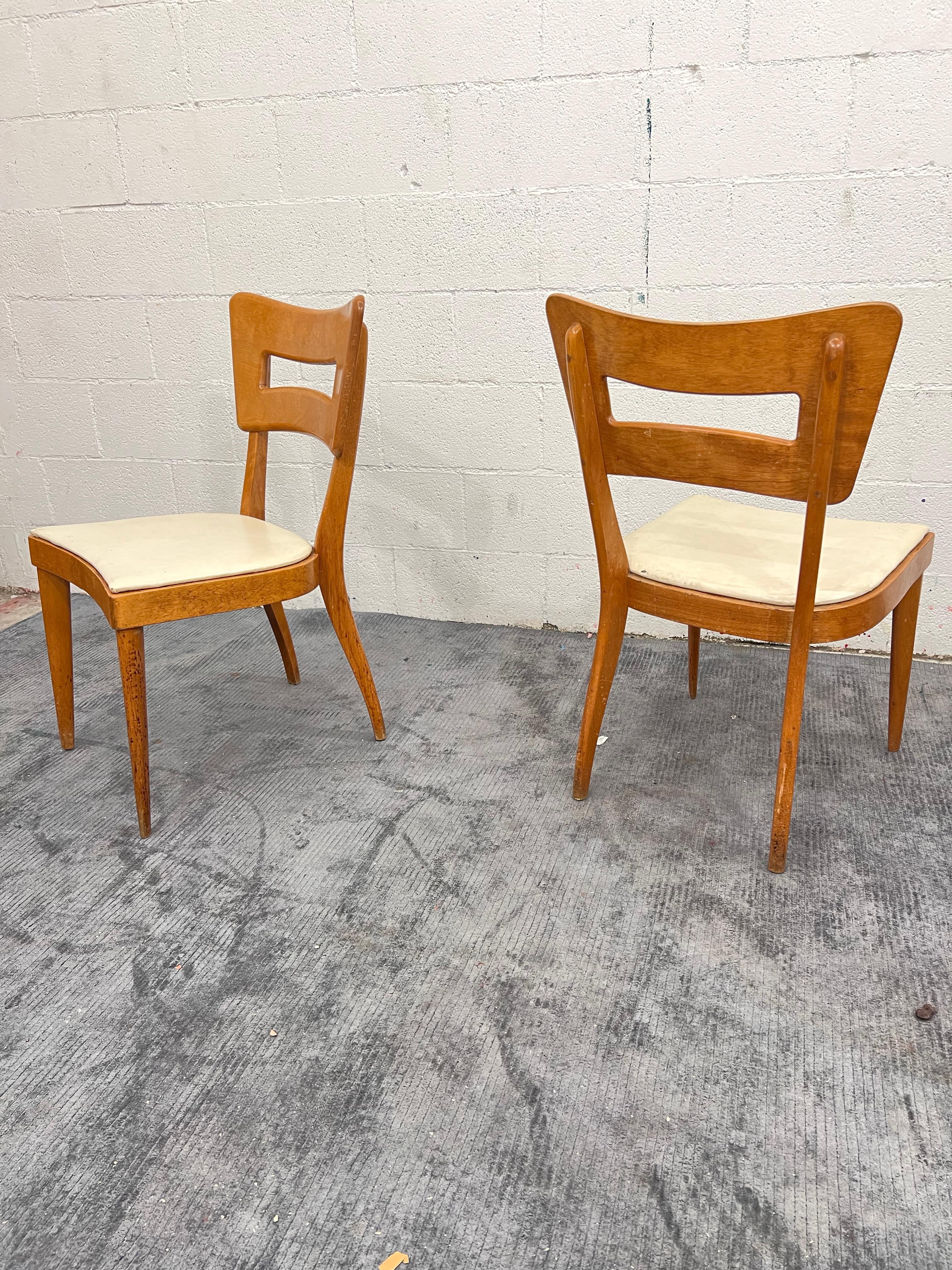 1960s Set of 4 Heywood Wakefield Dog bone Dining Chair For Sale 2