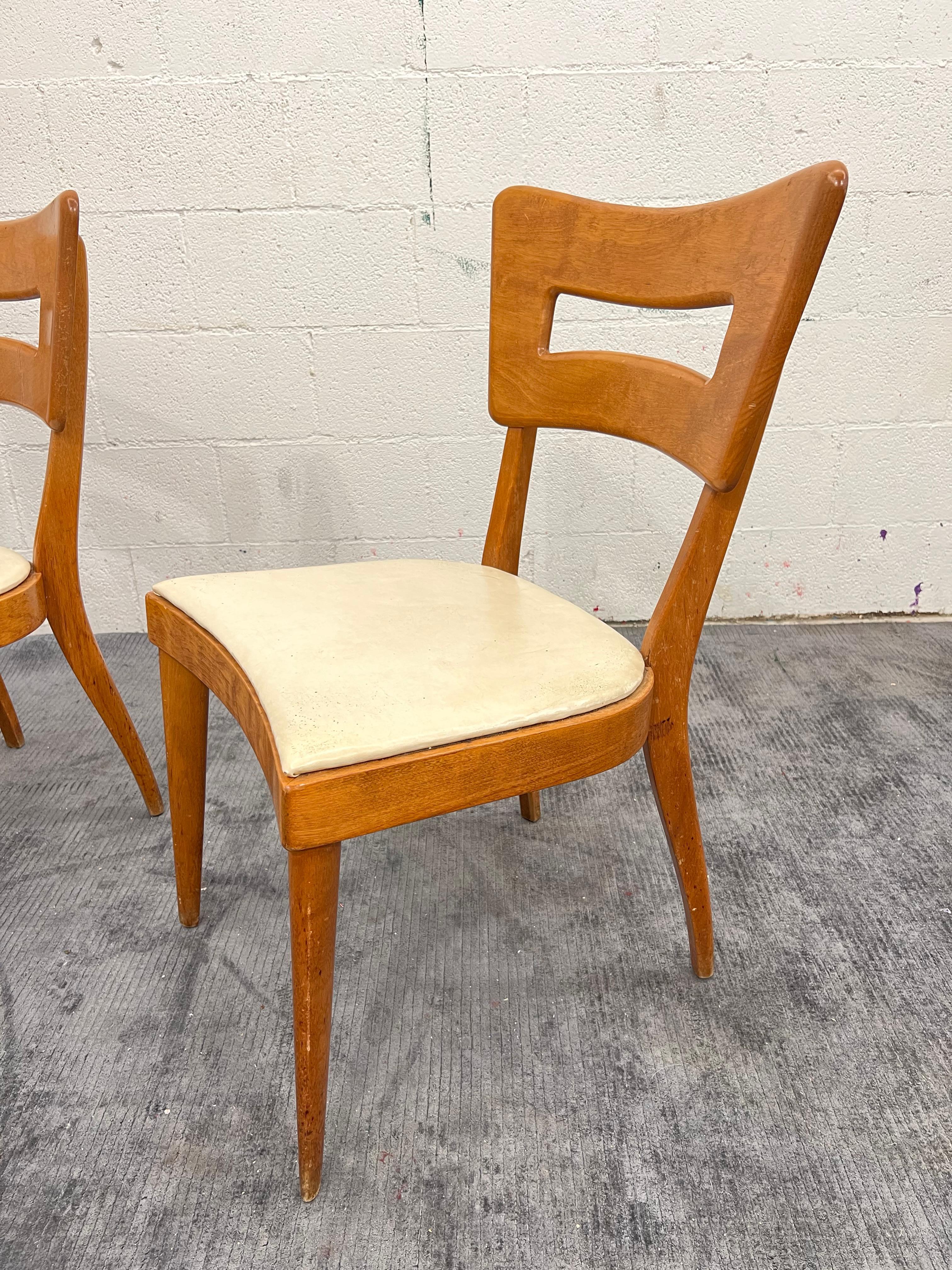 1960s Set of 4 Heywood Wakefield Dog bone Dining Chair en vente 4