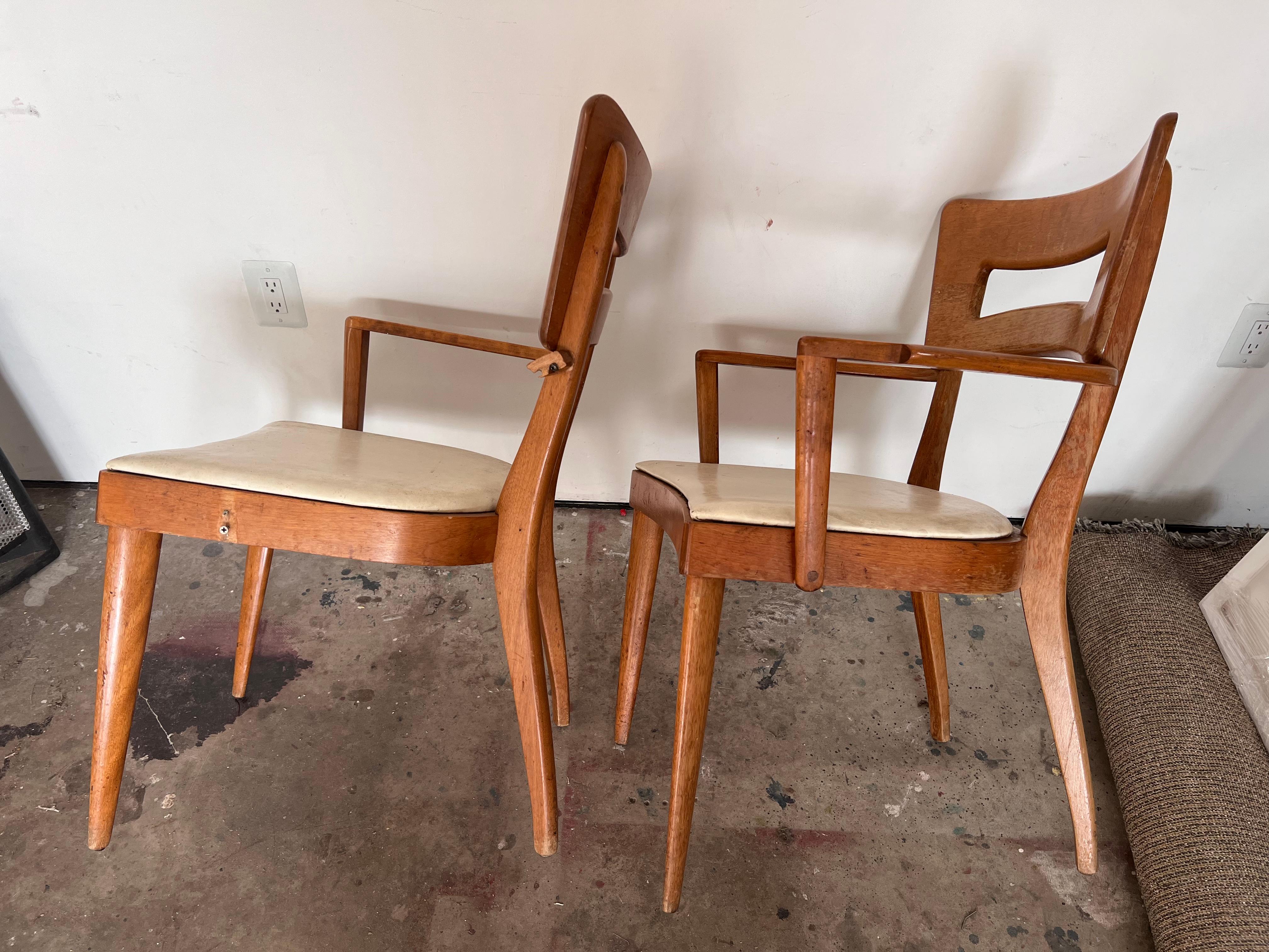 1960s Set of 4 Heywood Wakefield Dog bone Dining Chair For Sale 6
