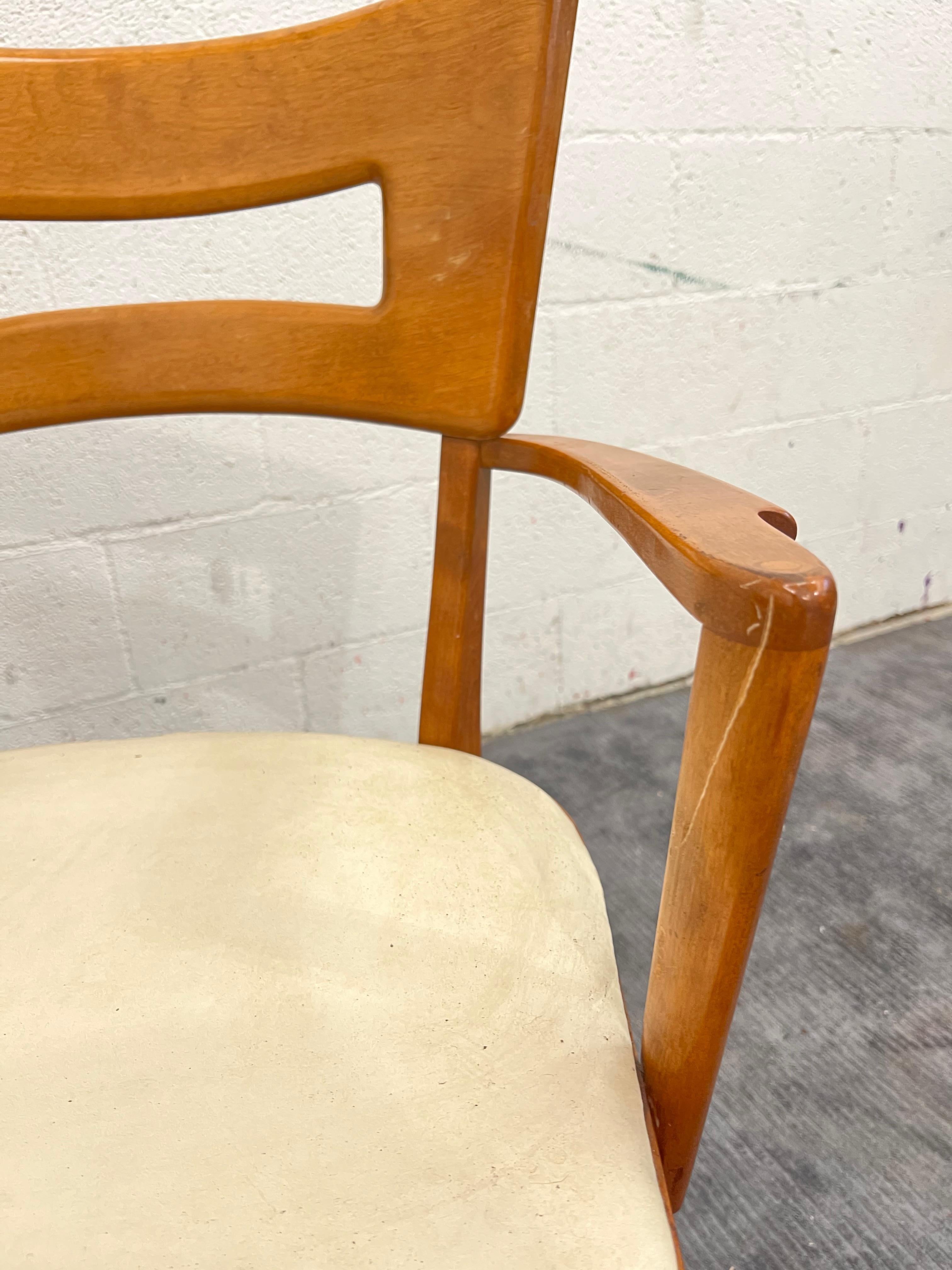Mid-Century Modern 1960s Set of 4 Heywood Wakefield Dog bone Dining Chair For Sale