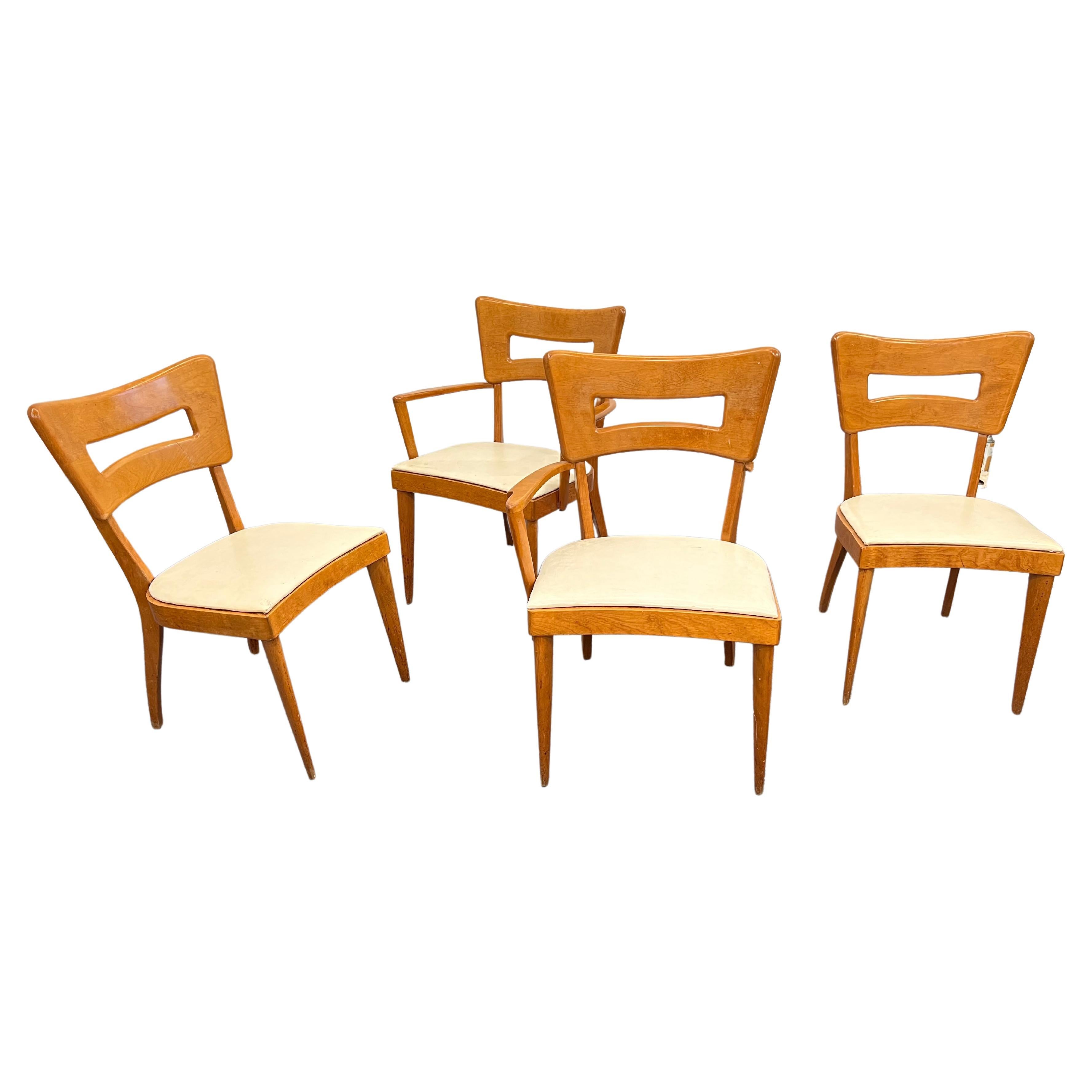 1960s Set of 4 Heywood Wakefield Dog bone Dining Chair For Sale