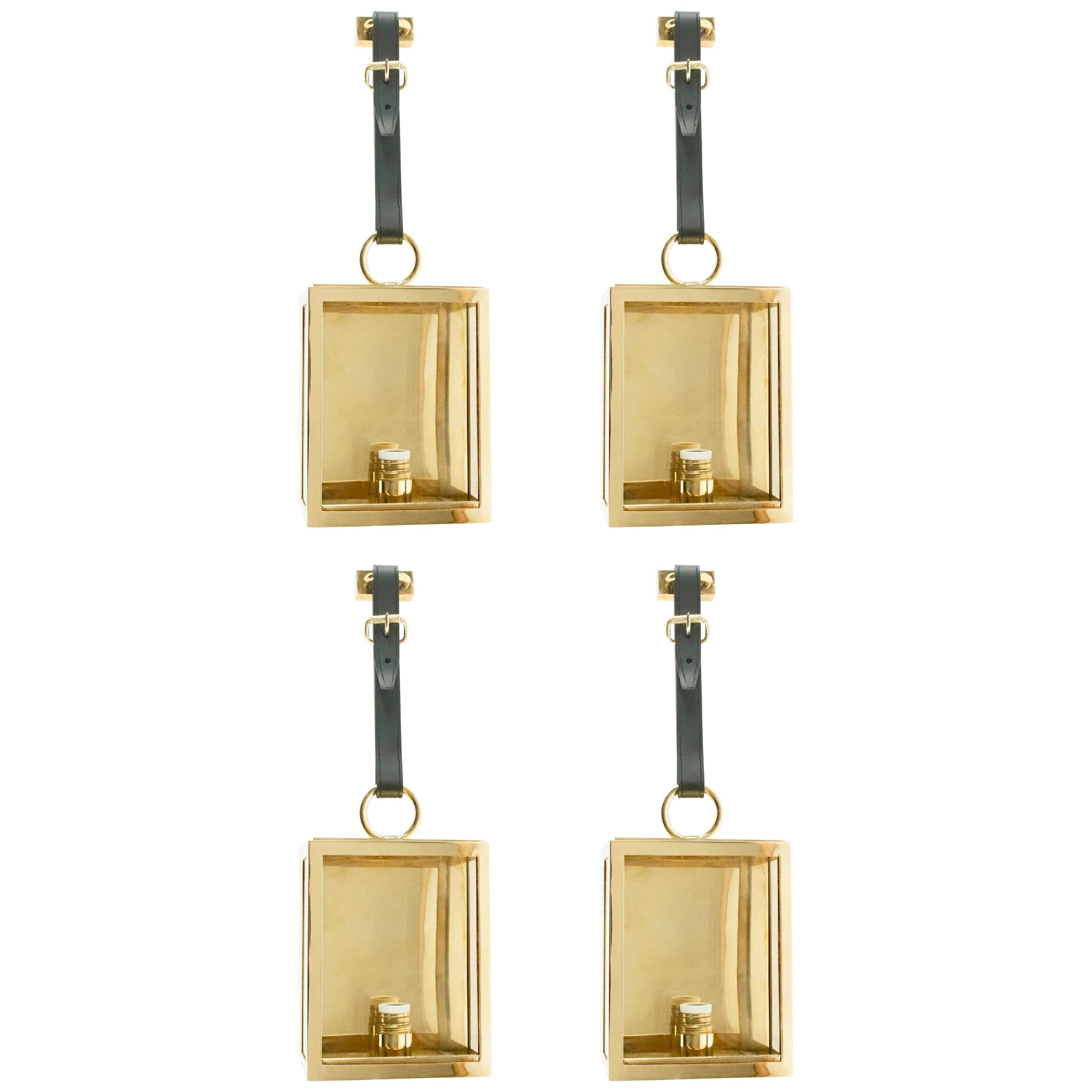 1960s Set of 4 Maison Honor�é Brass Lanterns