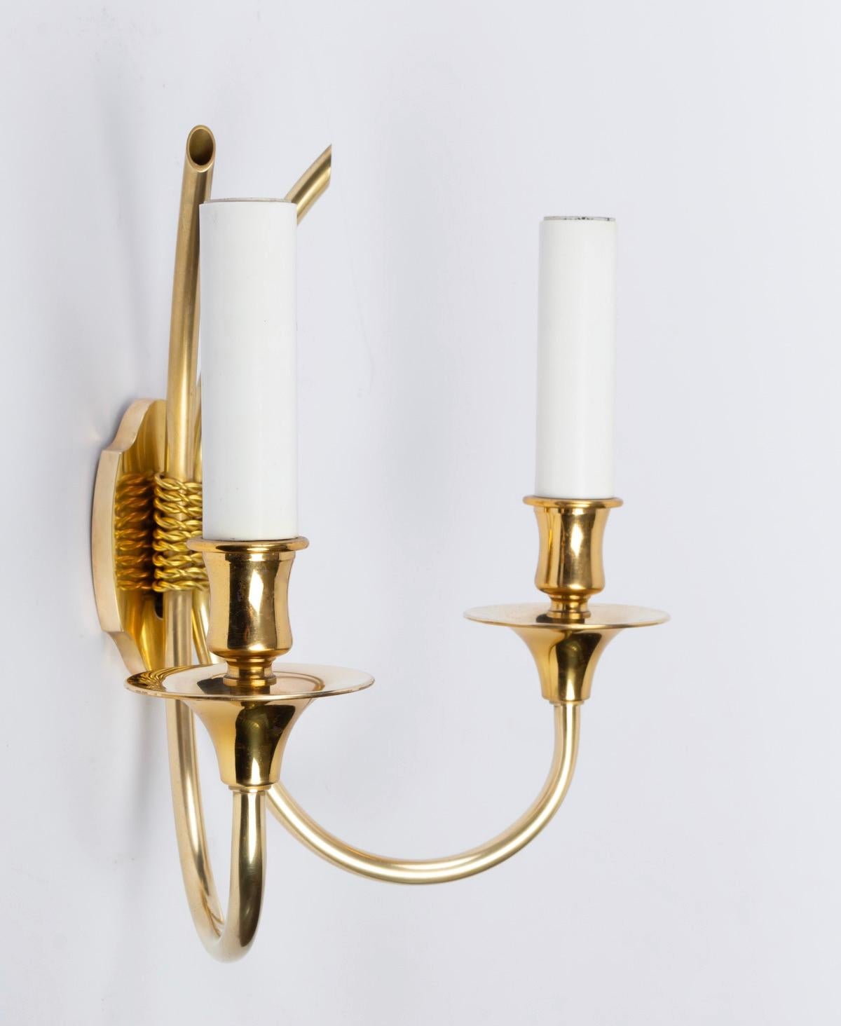 Mid-20th Century 1960s Set of 4 Maison Honore Brass Sconces