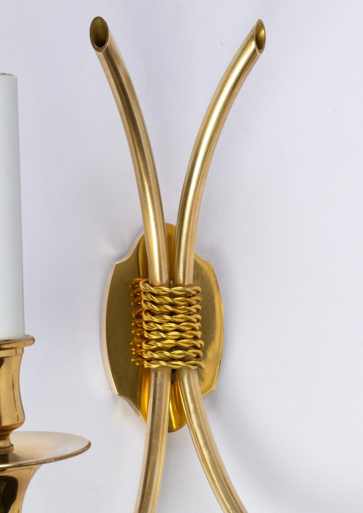 1960s Set of 4 Maison Honore Brass Sconces 1