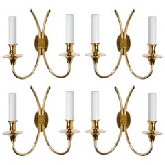 1960s Set of 4 Maison Honore Brass Sconces