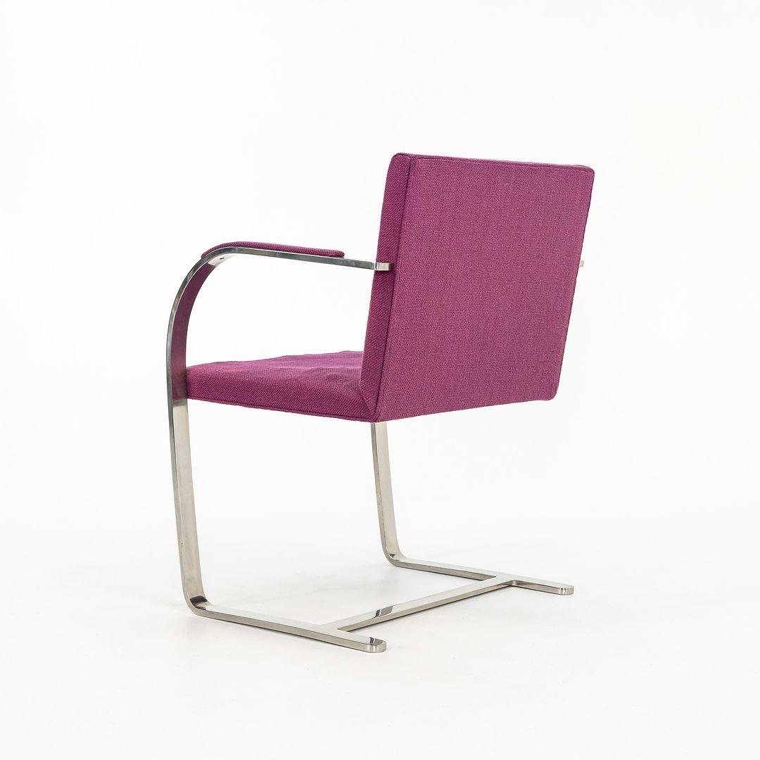 1960s Set of 4 Mies van der Rohe for Knoll Brno Stainless Flat Bar Dining Chairs en venta 3