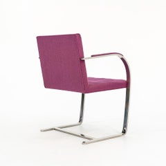 1960s Set of 4 Mies van der Rohe for Knoll Brno Stainless Flat Bar Dining Chairs