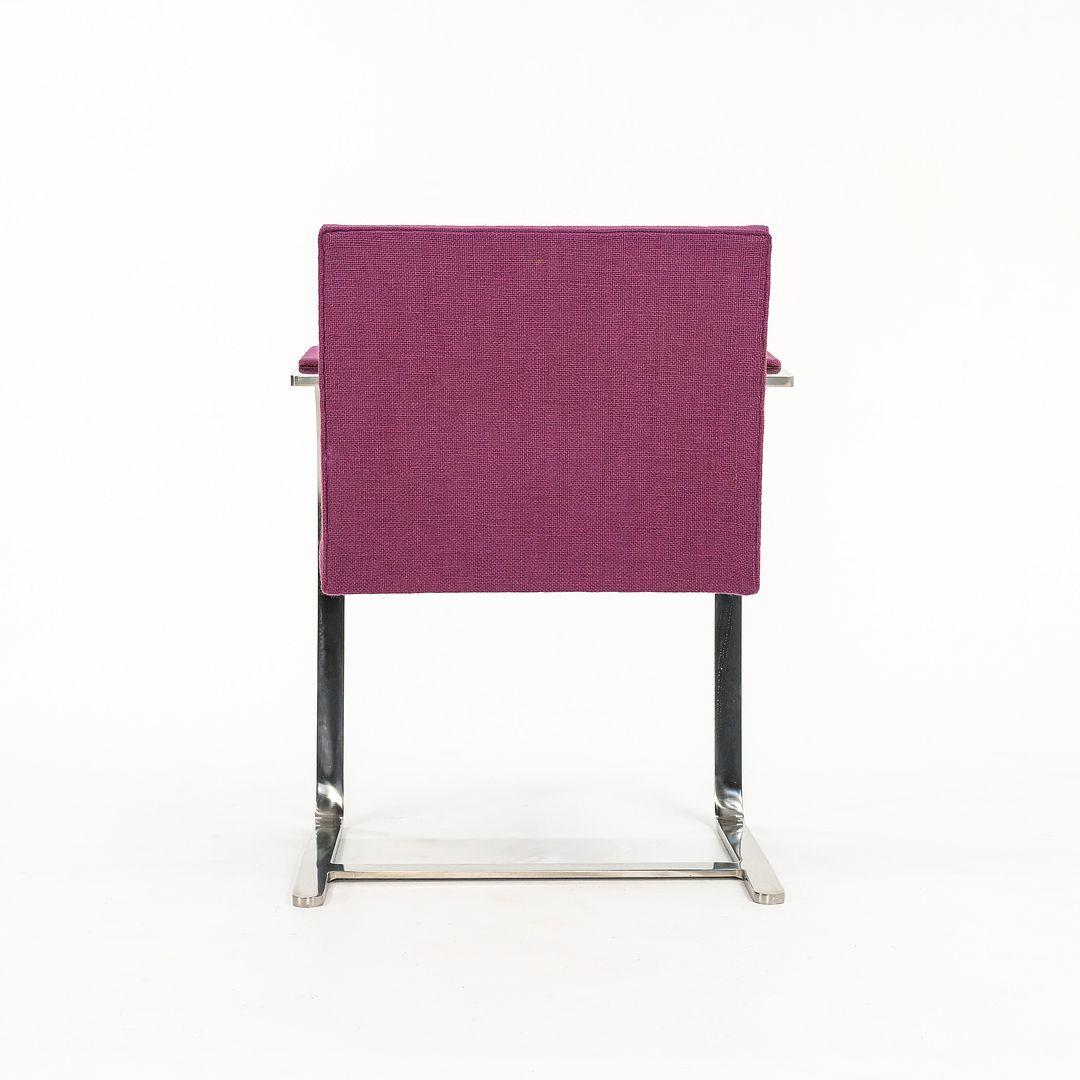 1960s Set of 4 Mies van der Rohe for Knoll Brno Stainless Flat Bar Dining Chairs en Bueno estado para la venta en Philadelphia, PA