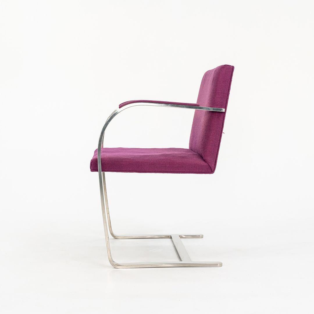 1960s Set of 4 Mies van der Rohe for Knoll Brno Stainless Flat Bar Dining Chairs en venta 1
