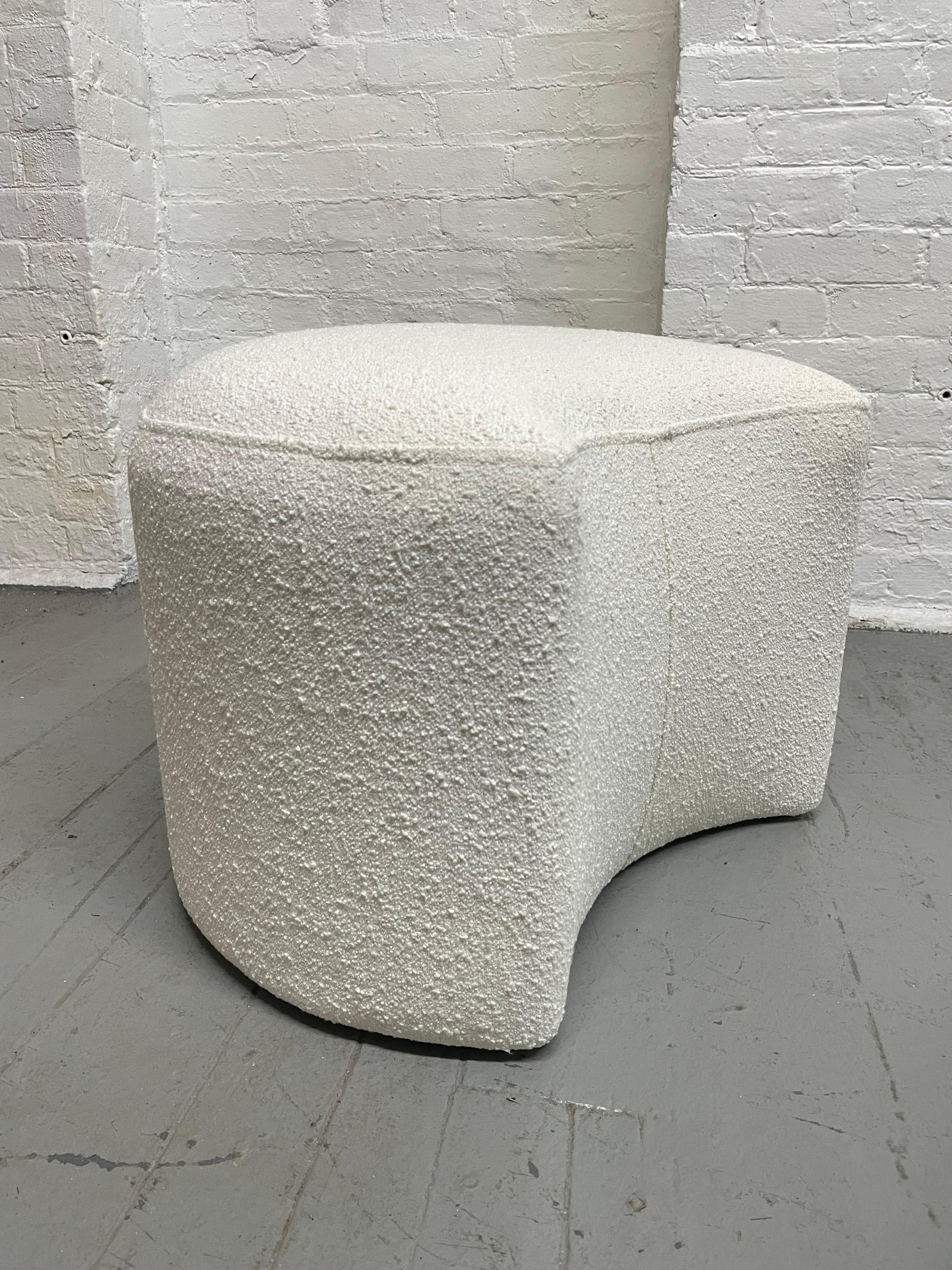 1960s Set of 4 Nesting Stools in Boucle For Sale 1