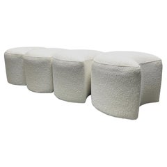 Set aus 4 verschachtelten Hockern aus Boucle, 1960er Jahre