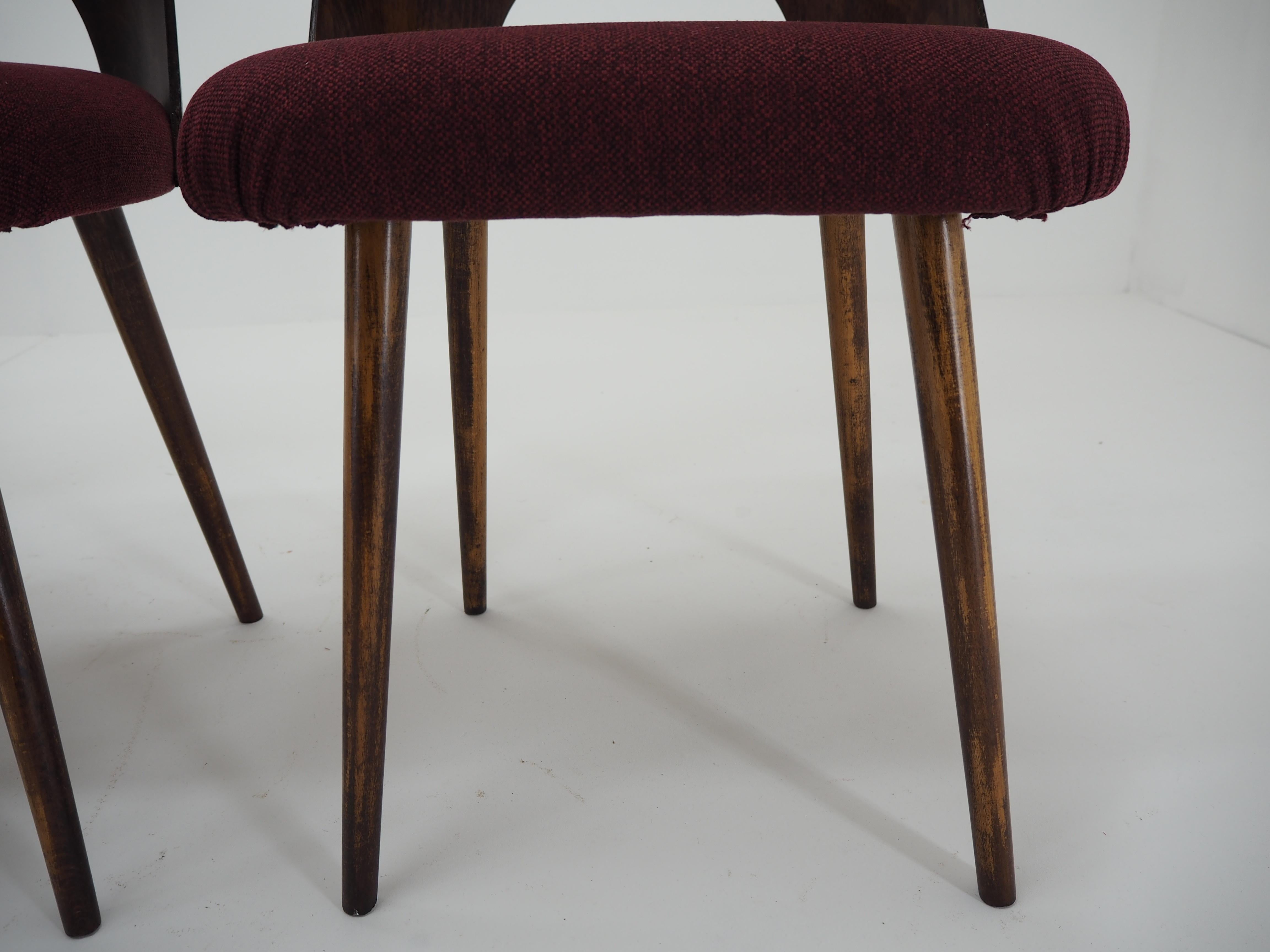 1960s Set of 4 Oswald Haerdtl Beech Dining Chairs for Ton/Thonet, Czechoslovakia In Good Condition In Praha, CZ
