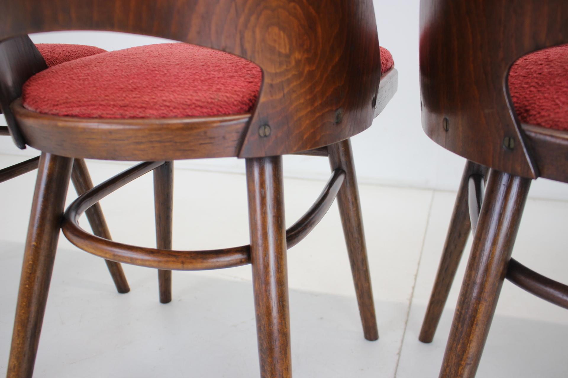 Satz von 4 Oswald Haerdtl-Esszimmerstühlen für Ton/Thonet, Tschechoslowakei, 1960er Jahre im Angebot 6