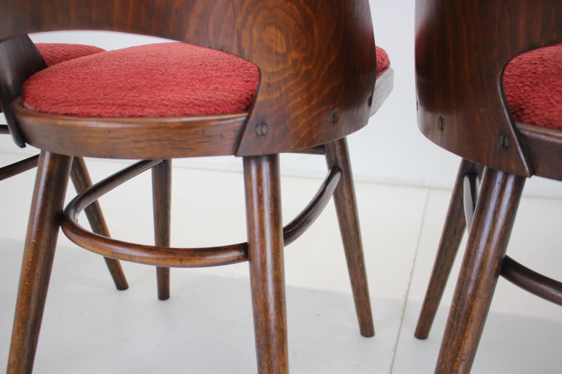 1960s Set of 4 Oswald Haerdtl Dining Chairs for Ton/Thonet, Czechoslovakia For Sale 5