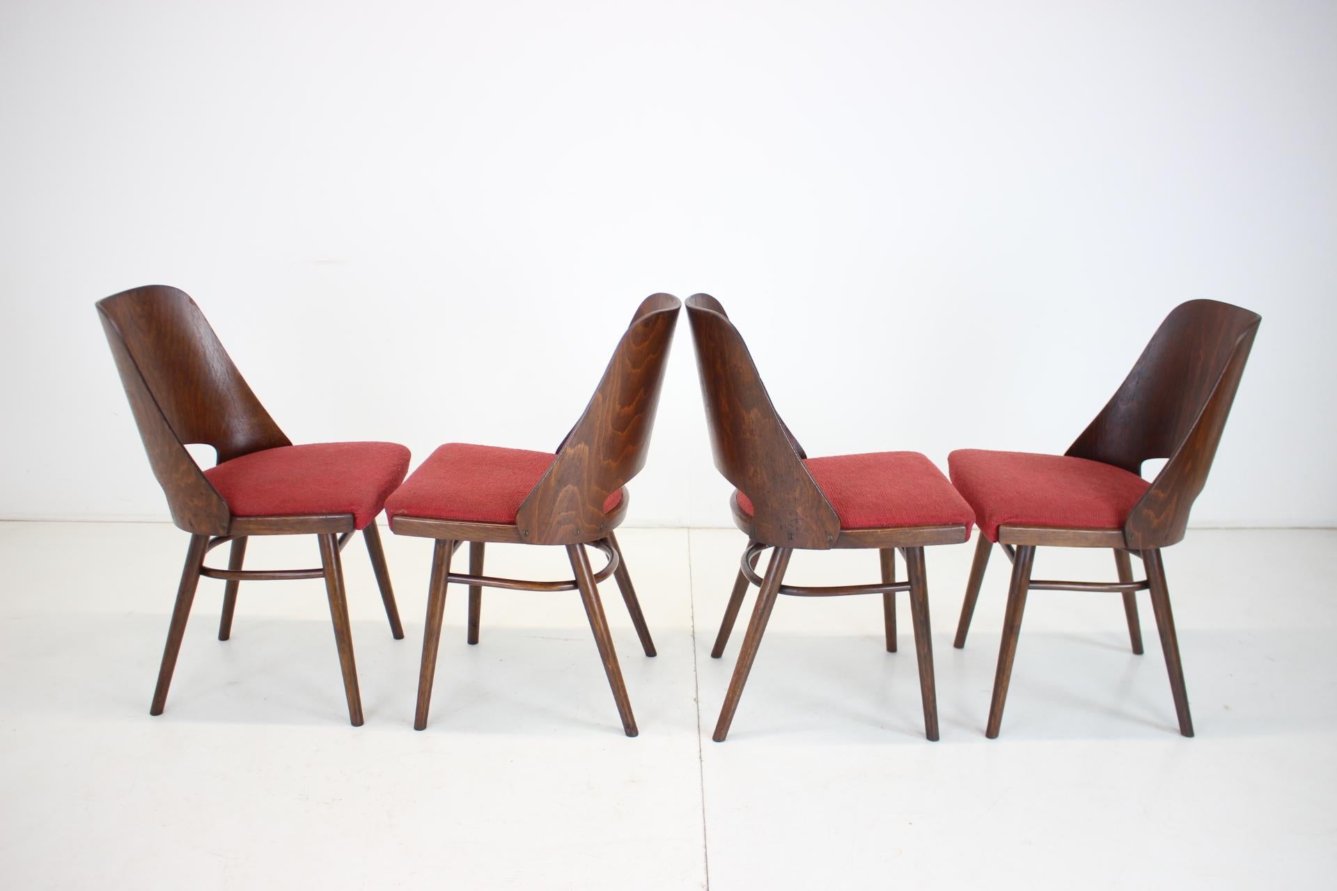 1960s Set of 4 Oswald Haerdtl Dining Chairs for Ton/Thonet, Czechoslovakia For Sale 6