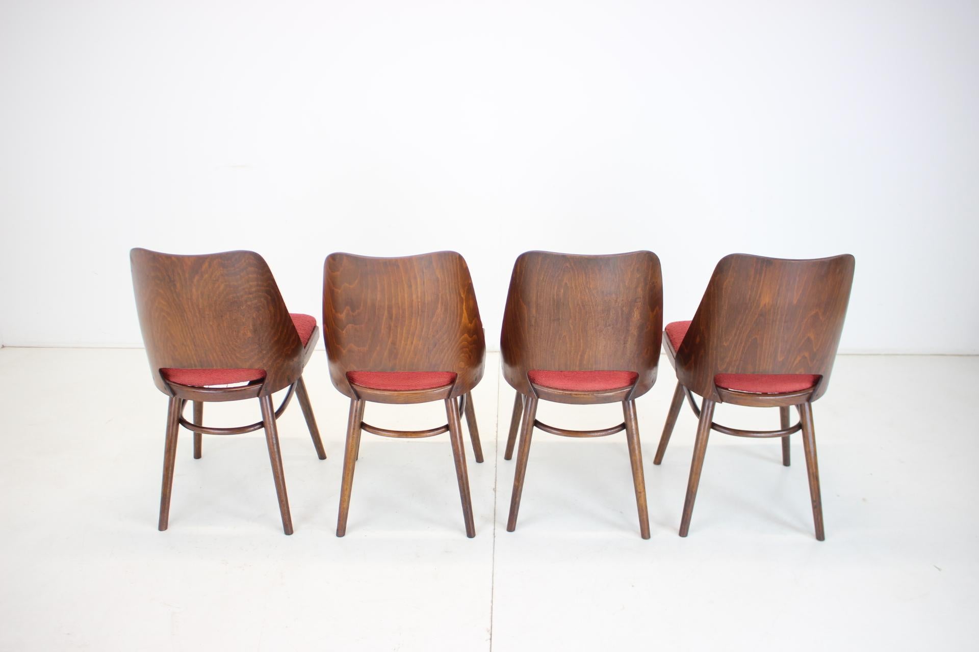 1960s Set of 4 Oswald Haerdtl Dining Chairs for Ton/Thonet, Czechoslovakia For Sale 1