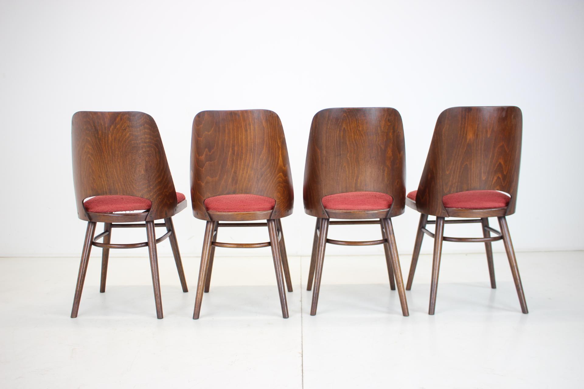 1960s Set of 4 Oswald Haerdtl Dining Chairs for Ton/Thonet, Czechoslovakia For Sale 2