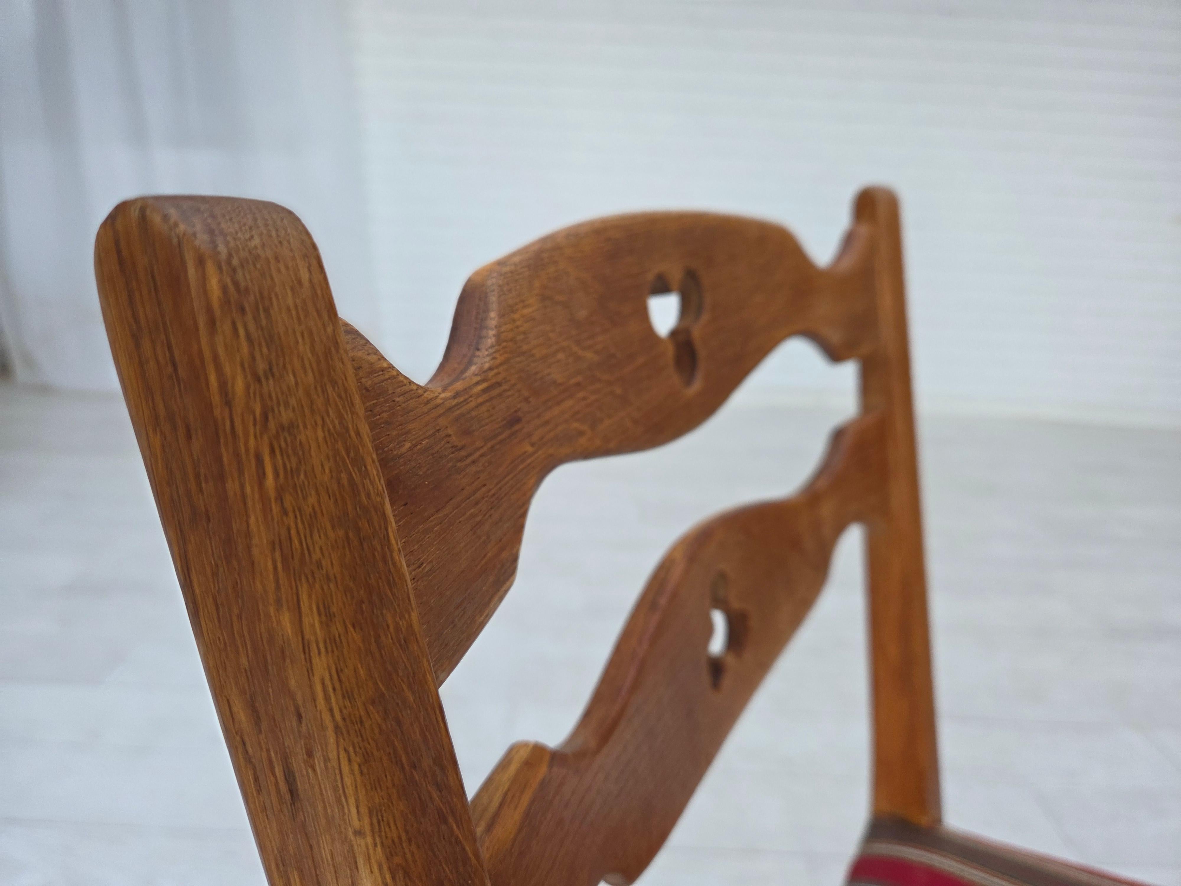 Danese 1960s, set of 4 pcs Danish dining chairs, furniture wool, solid oak wood. in vendita