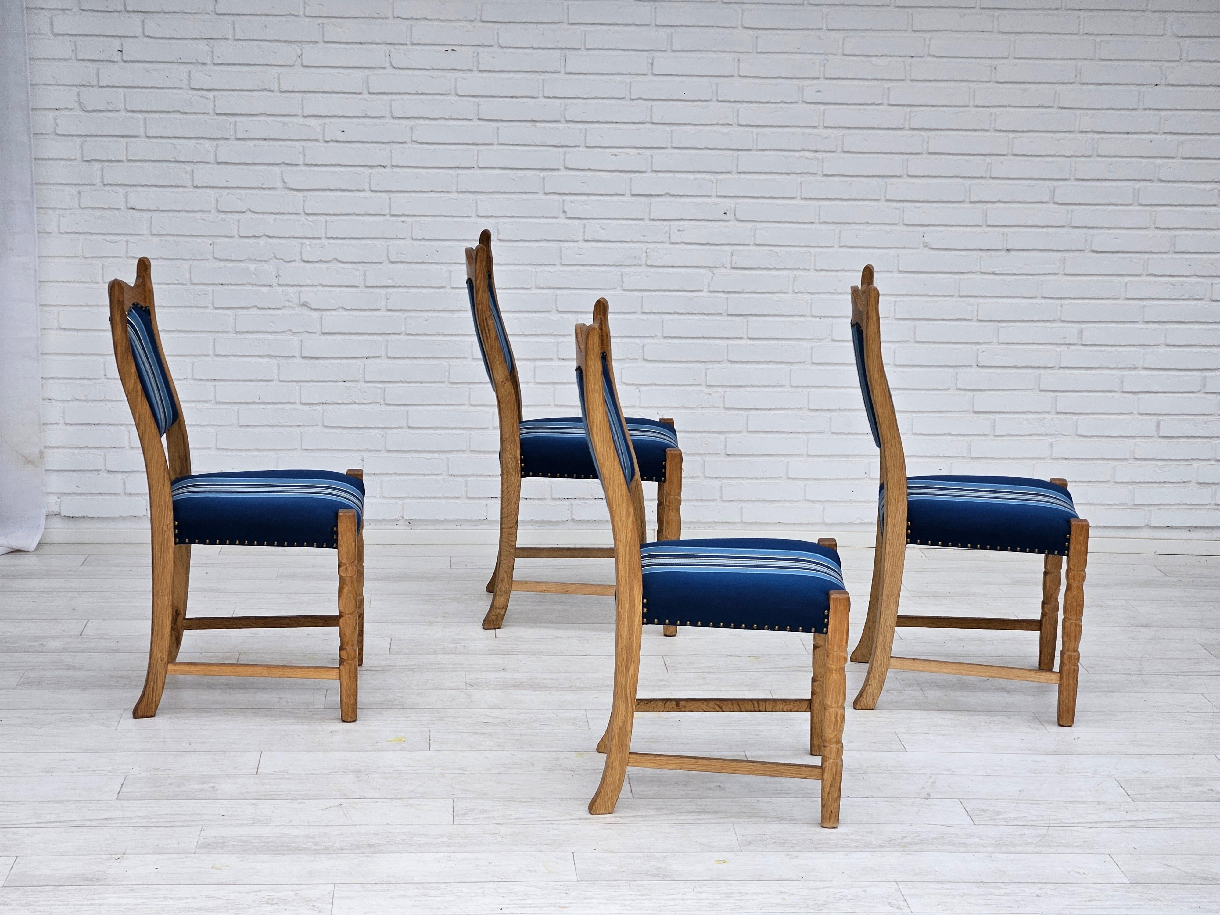 1960s, set of 4 pcs Danish dinning chairs, original very good condition. In Good Condition For Sale In Tarm, 82