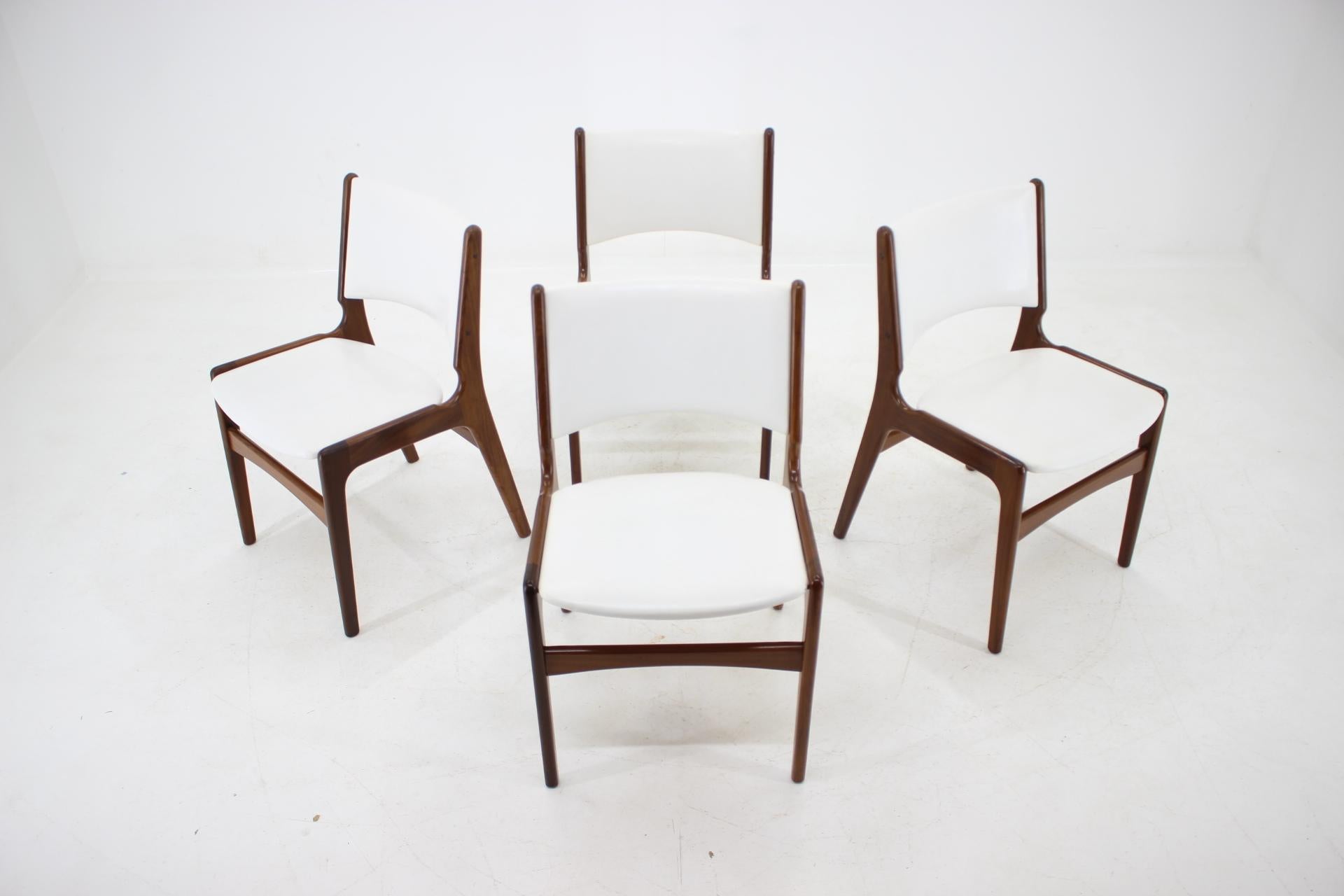 Mid-Century Modern 1960s Set of 4 Teak Dining Chairs, Denmark