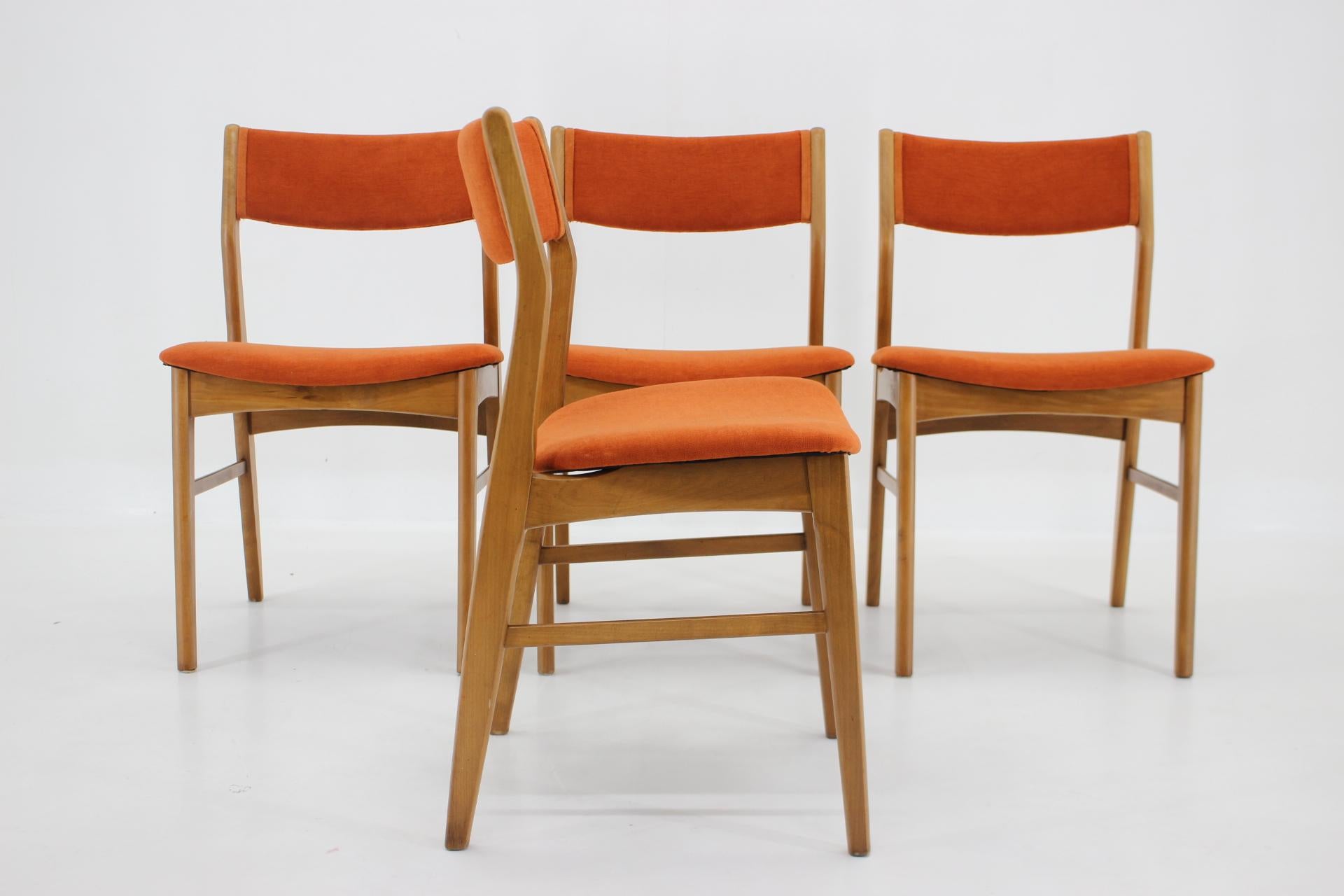 1960s Set of 4 Teak Dining Chairs, Denmark In Good Condition In Praha, CZ