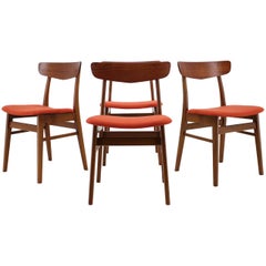 1960s Set of 4 Teak Dining Chairs, Denmark