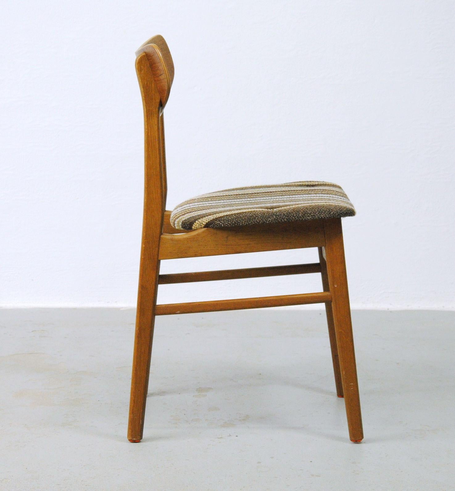 Teck 1960s Set of 5 Danish Vintage Dining Chairs in Teak en vente