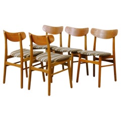 1960s Set of 5 Danish Vintage Dining Chairs in Teak