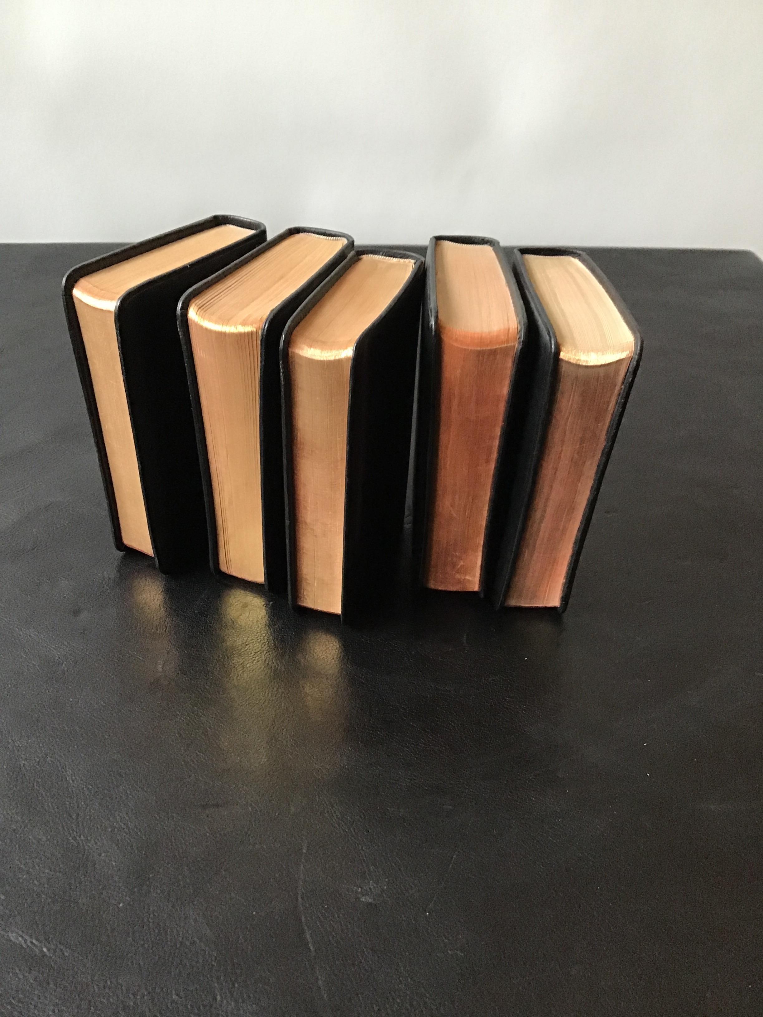 Mid-20th Century 1960s Set of 5 Leather Foreign Language Dictionaries