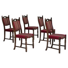 Used 1960s, set of 5 pcs Danish dinning chairs, original good condition.