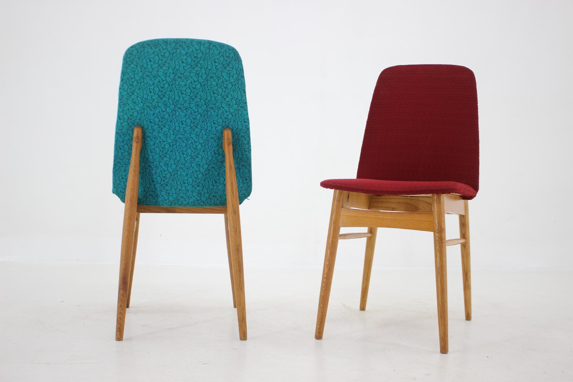 1960s Set of 6 Ash Dining Chairs, Czechoslovakia For Sale 6