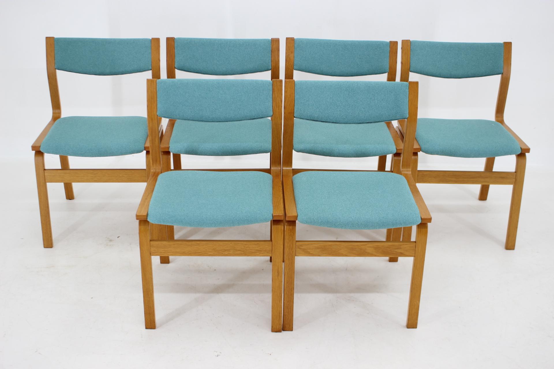 Mid-Century Modern 1960s Set of 6 Bentwood Dining Chairs, Denmark For Sale