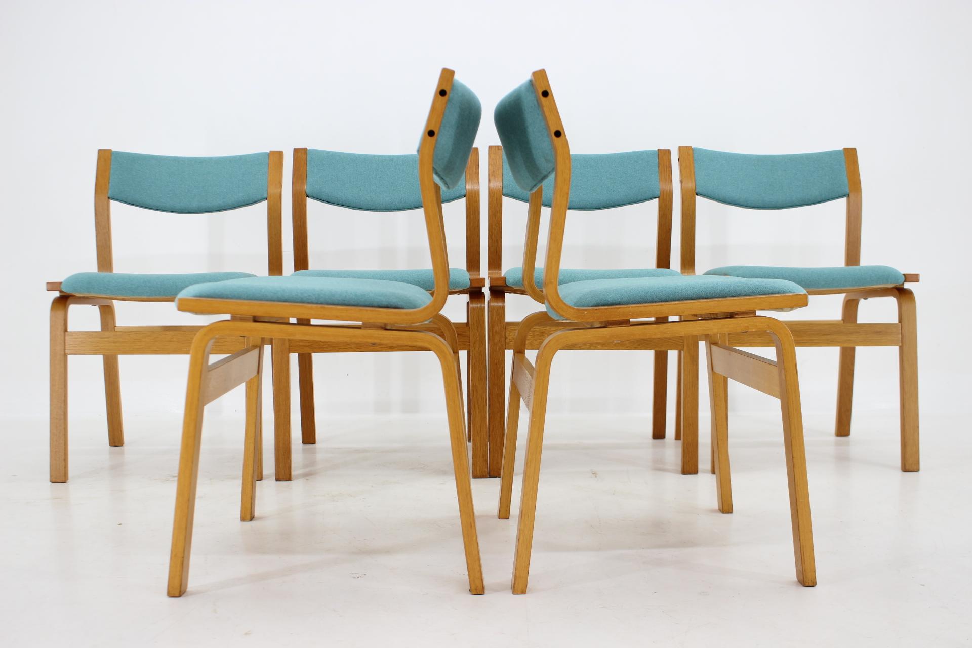Danish 1960s Set of 6 Bentwood Dining Chairs, Denmark For Sale