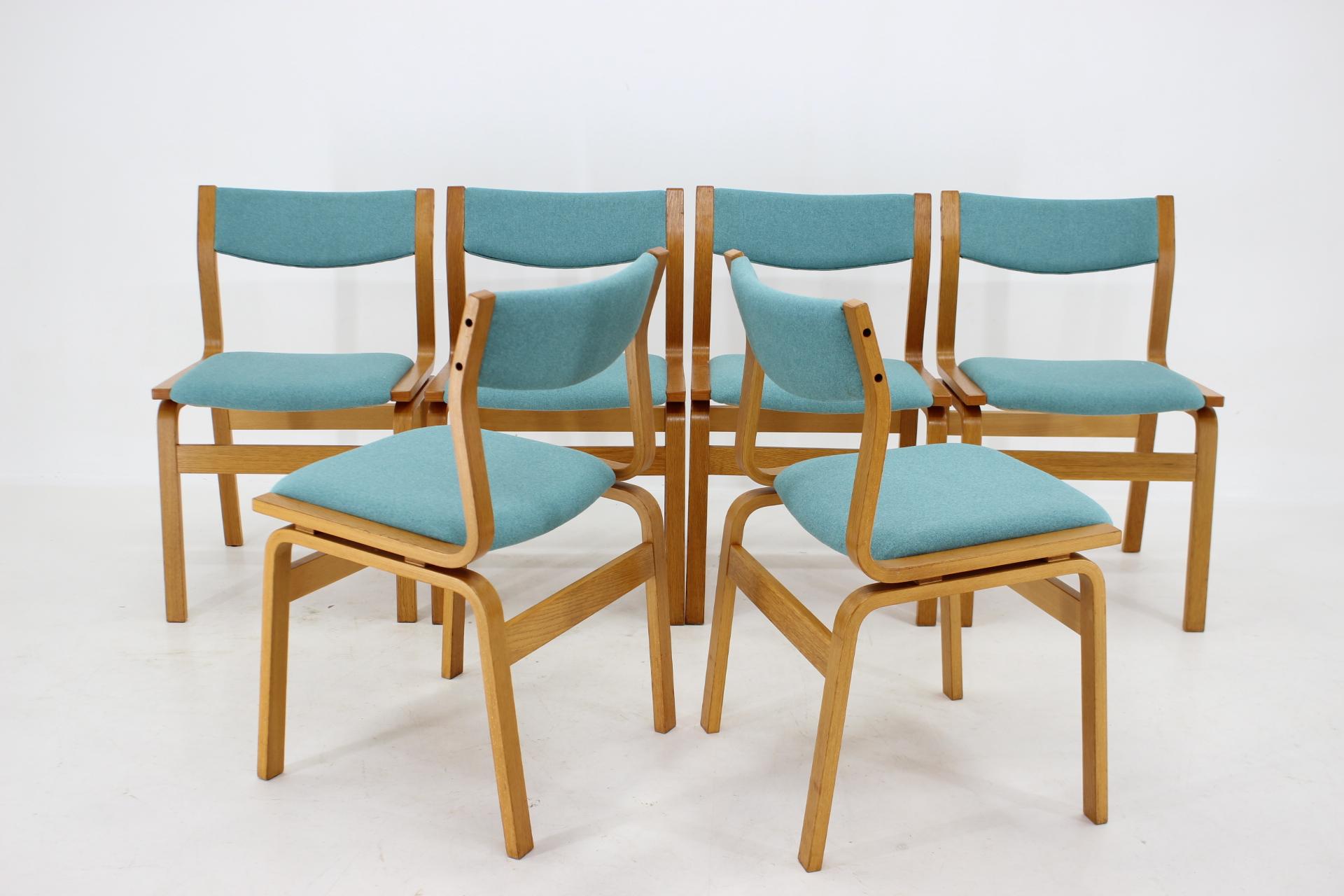 1960s Set of 6 Bentwood Dining Chairs, Denmark In Good Condition For Sale In Praha, CZ