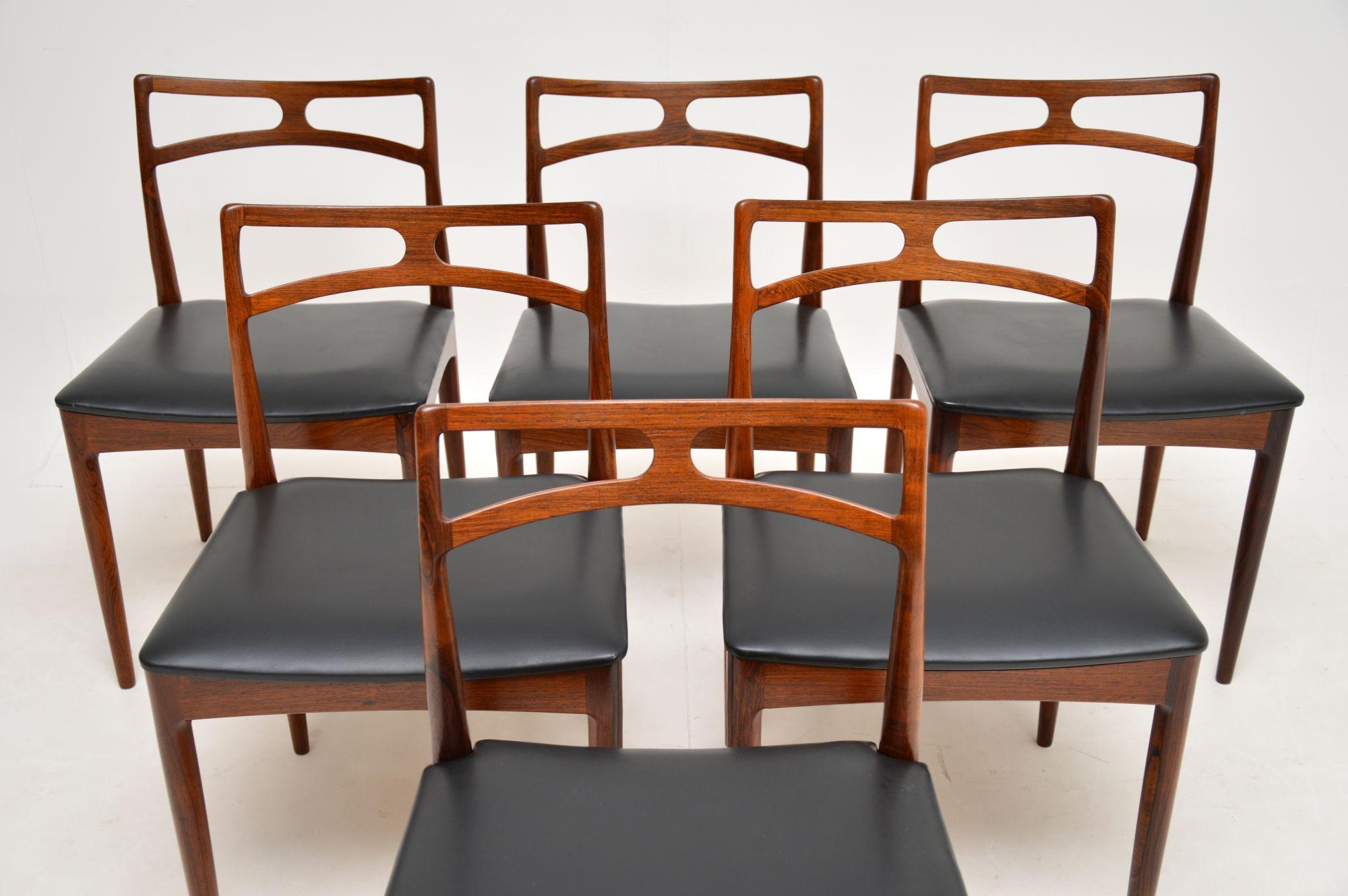 Mid-Century Modern 1960's Set of 6 Danish Vintage Dining Chairs by Johannes Andersen