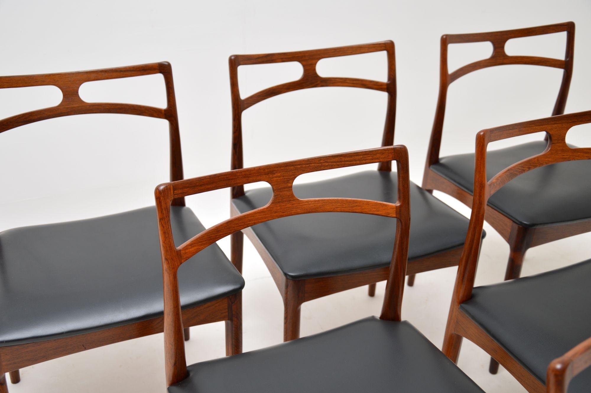 1960's Set of 6 Danish Vintage Dining Chairs by Johannes Andersen In Good Condition In London, GB