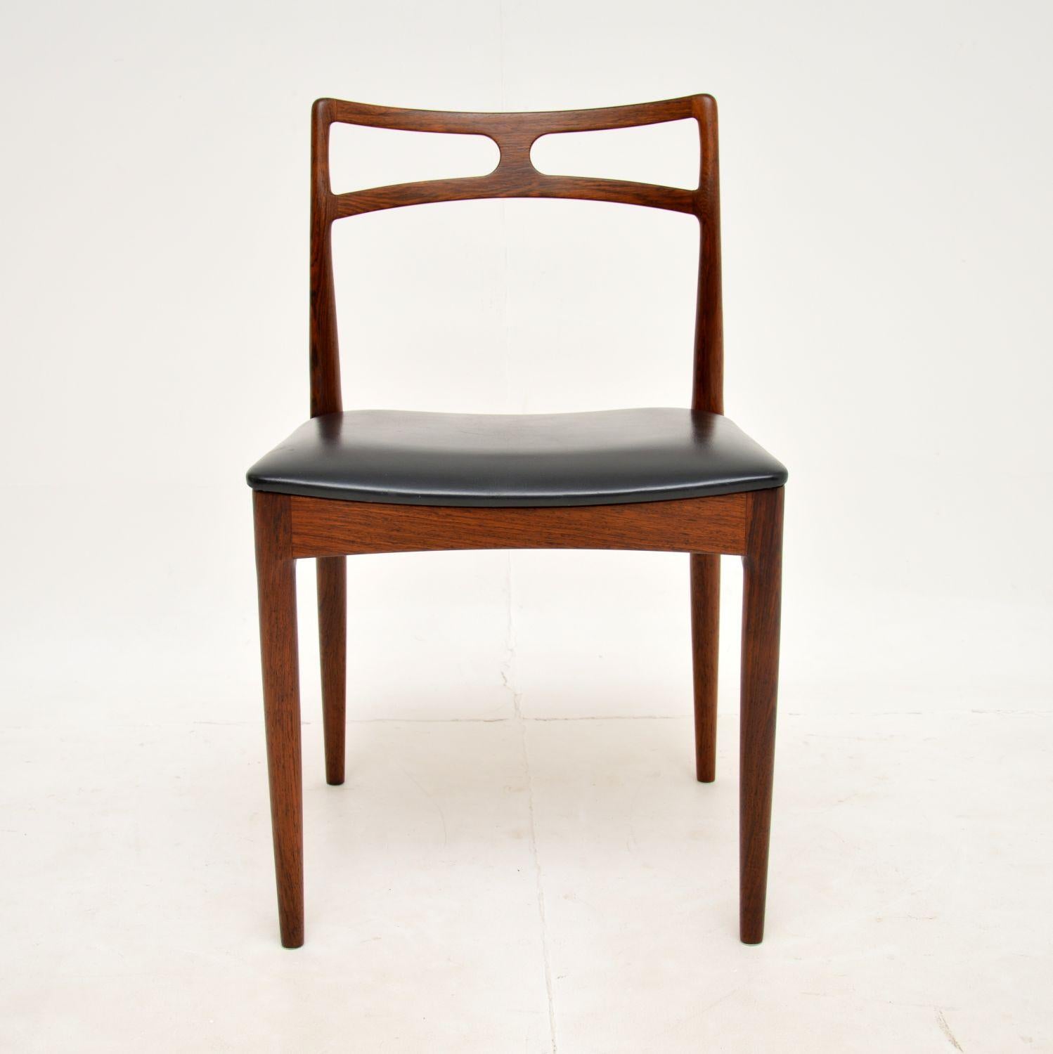 1960's Set of 6 Danish Vintage Dining Chairs by Johannes Andersen 2