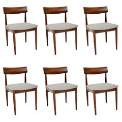 1960's Set of 6 Danish Vintage Dining Chairs