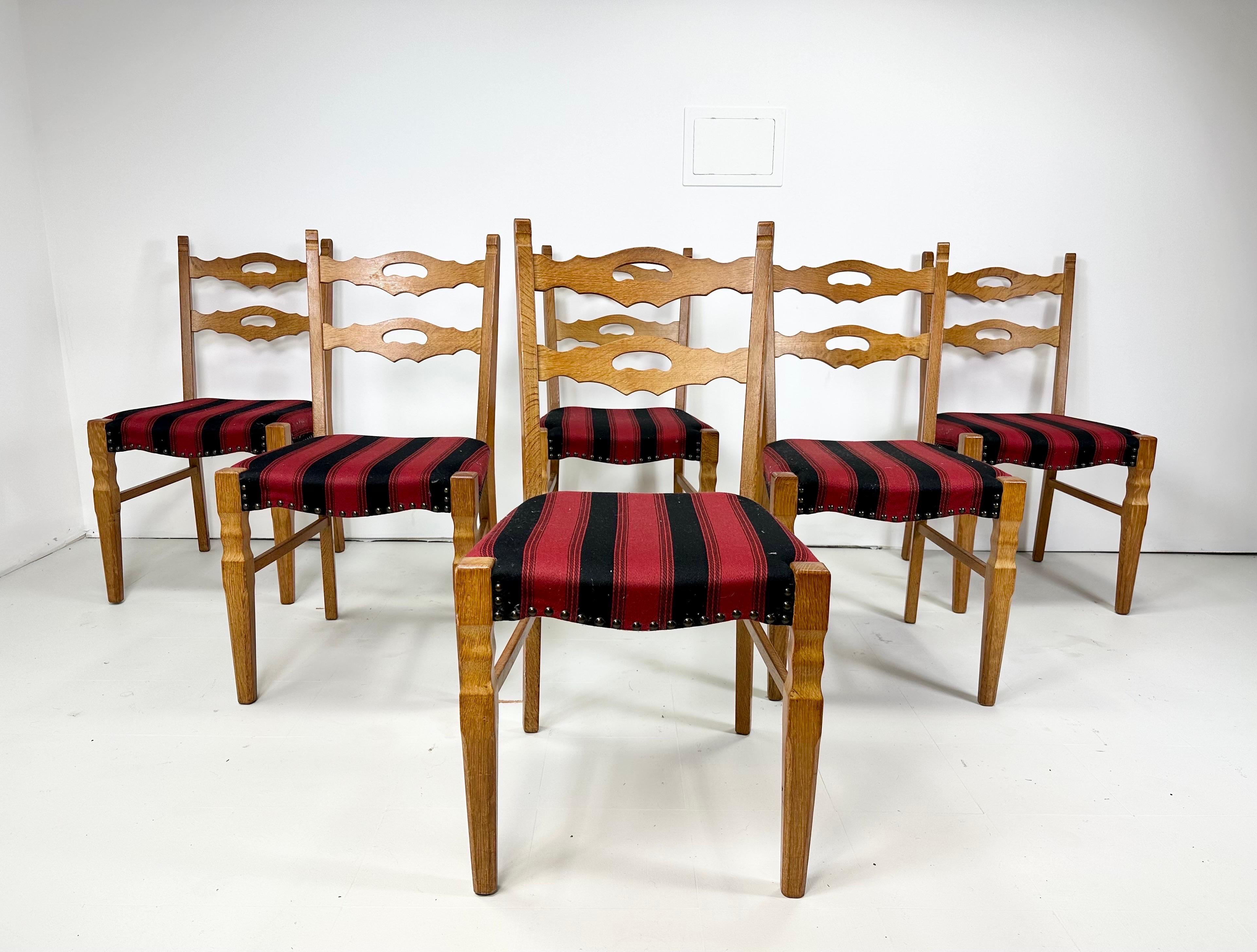 1960s Set of 6 Dining Chairs by Henning Kjaernulf For Sale 3