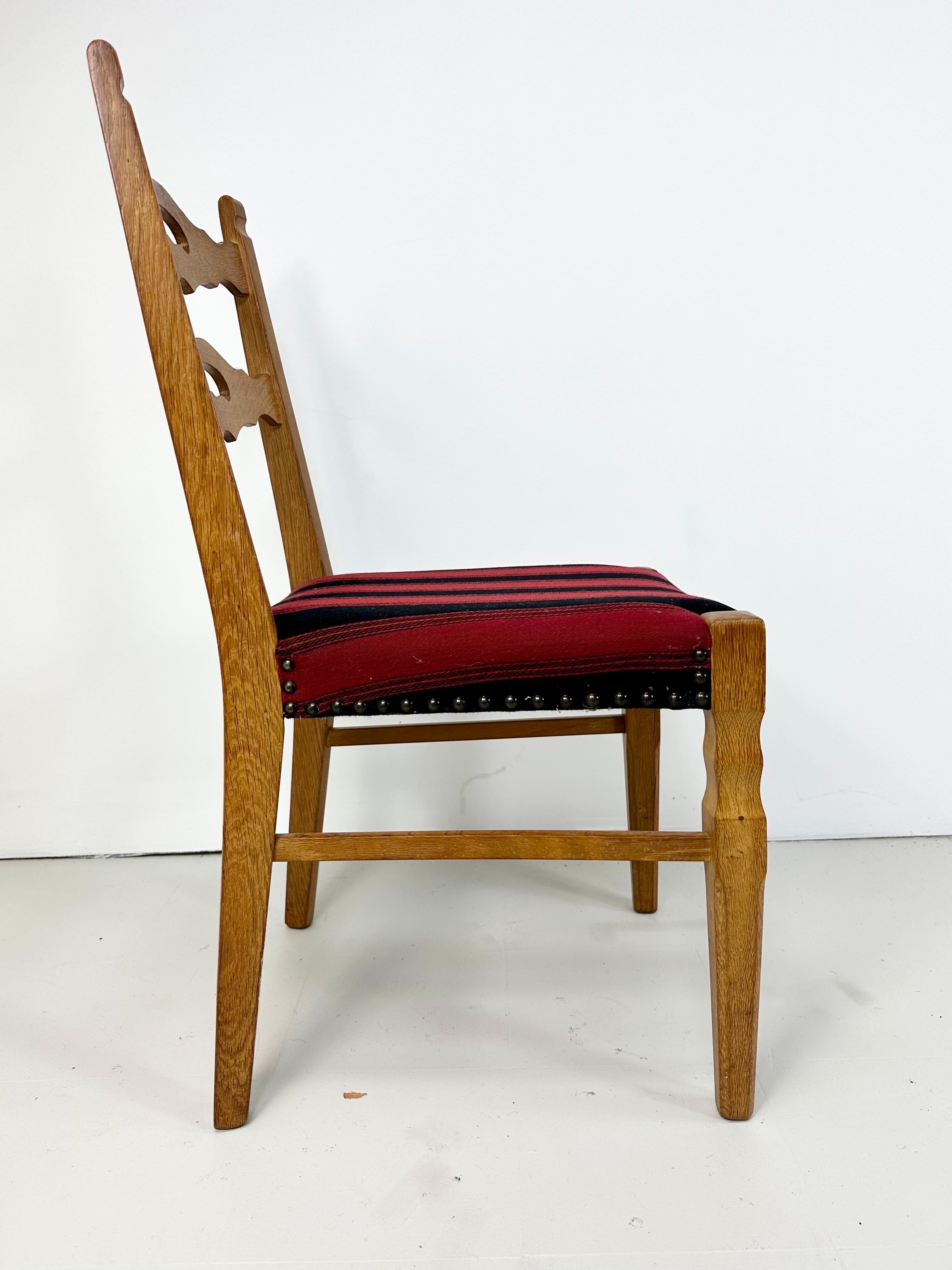 1960s Set of 6 Dining Chairs by Henning Kjaernulf In Good Condition For Sale In Turners Falls, MA