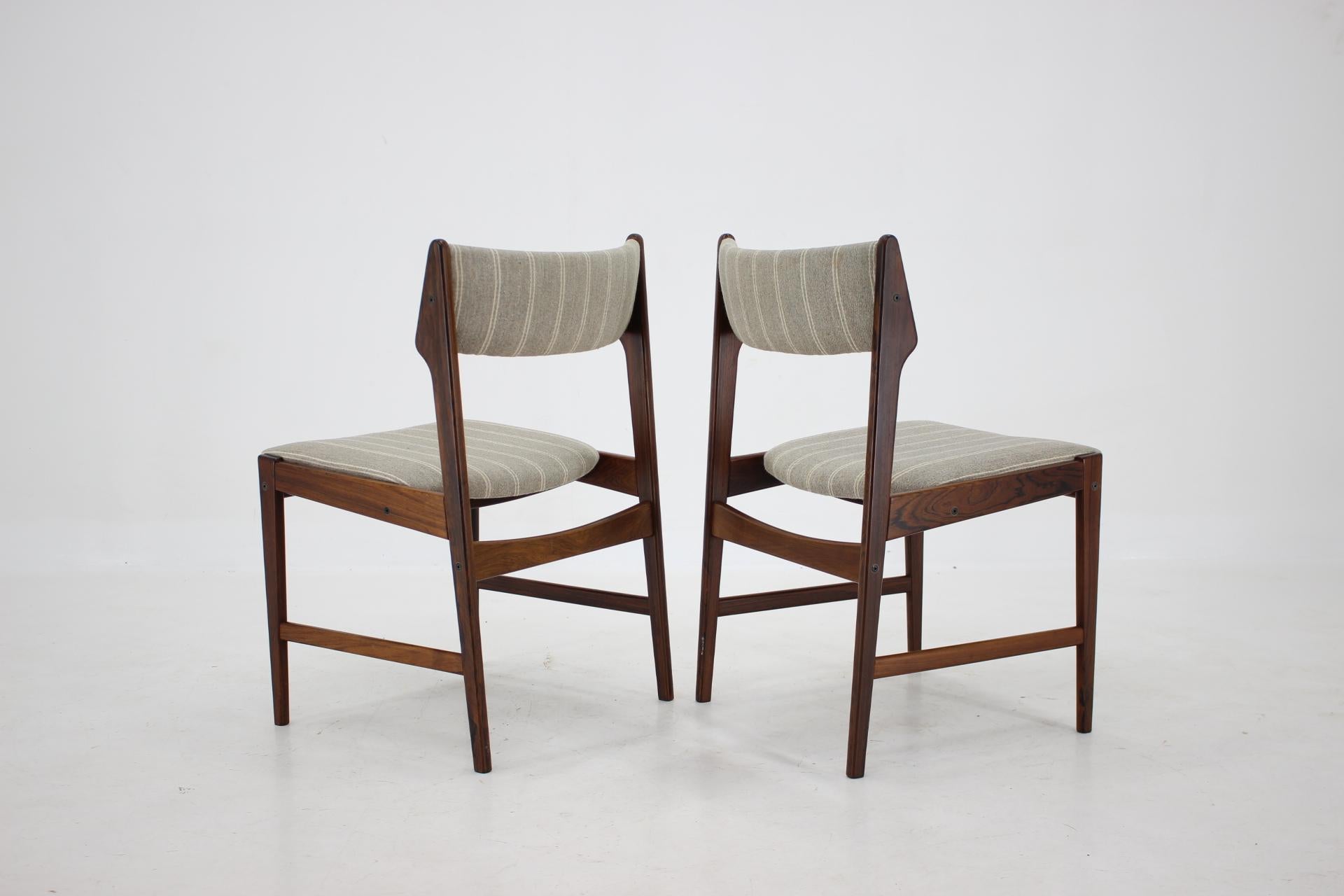 1960s Set of 6 Erich Buch Solid Palisander Dining Chairs, Denmark For Sale 4