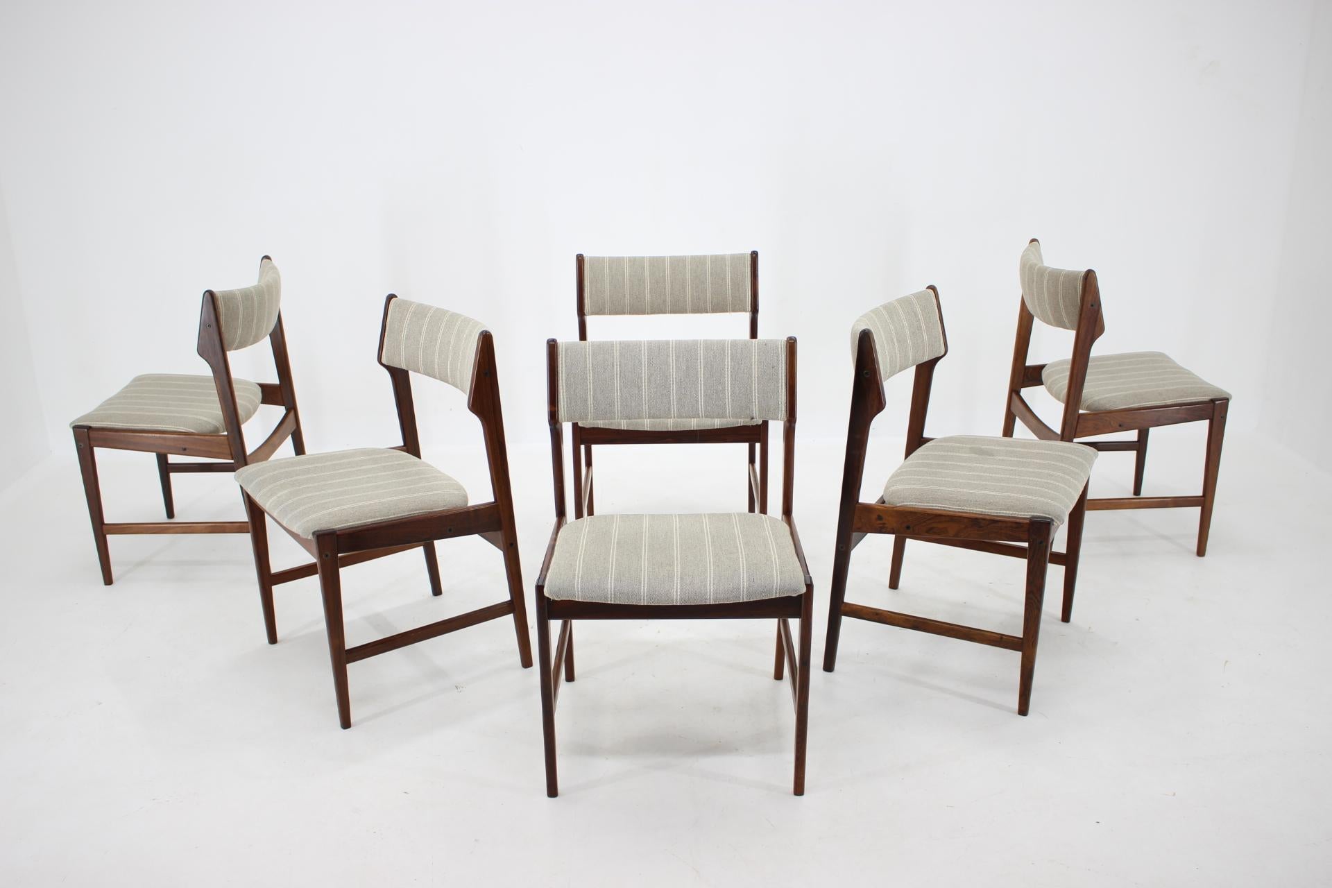 Danish 1960s Set of 6 Erich Buch Solid Palisander Dining Chairs, Denmark For Sale