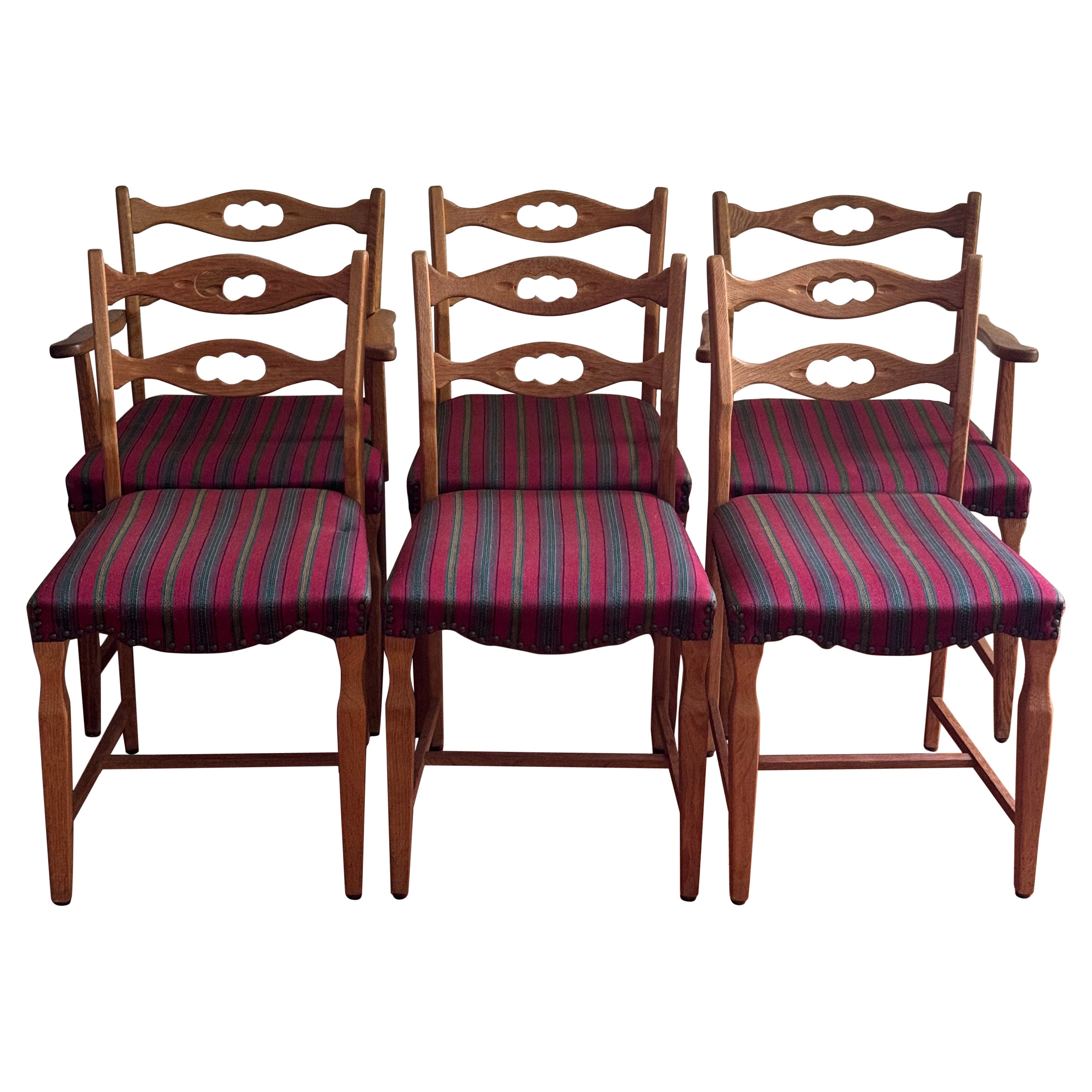 1960s Set of 6 Henning Kjaernulf Dining Chairs